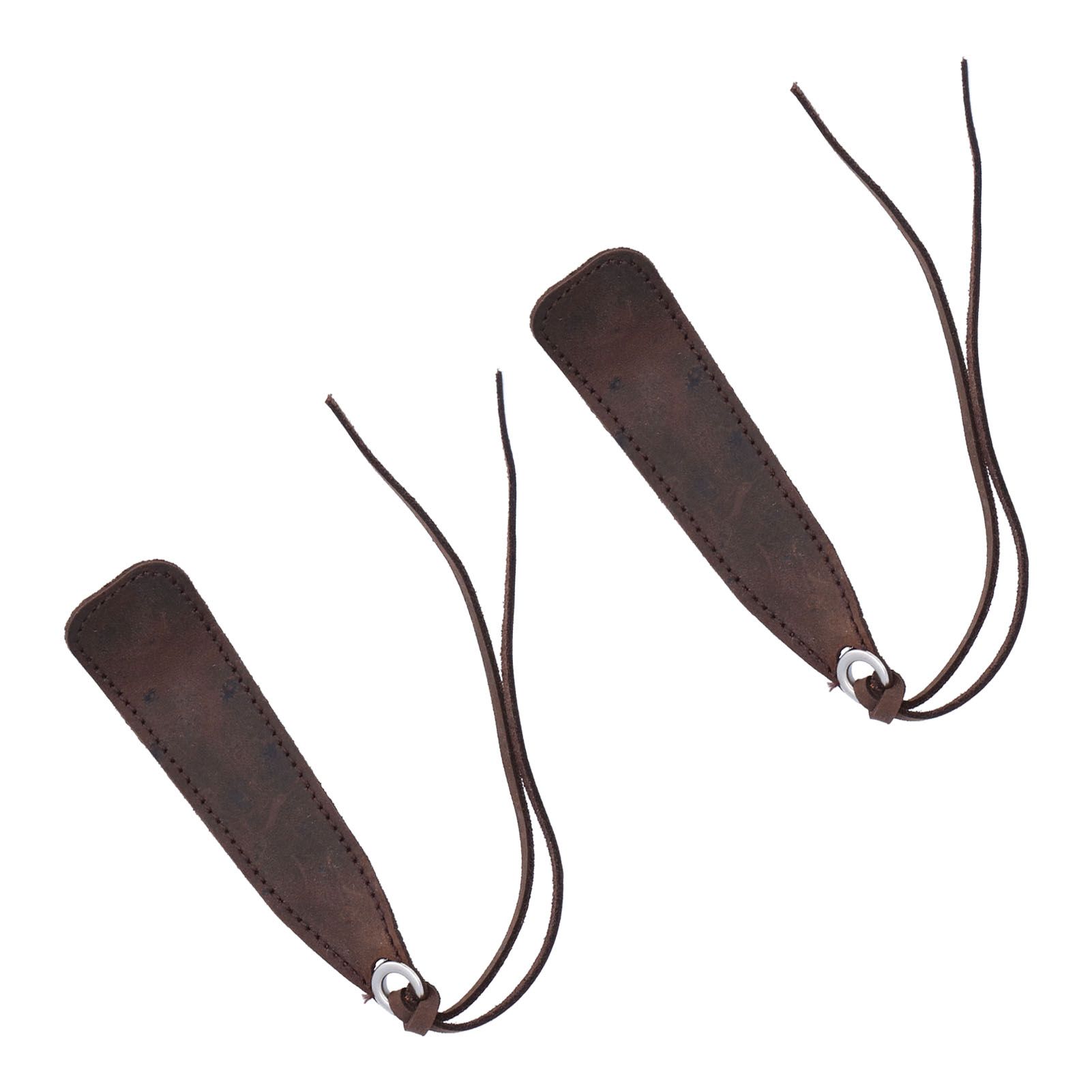2Pcs Leather Bookmark Retro Book Mark Page Clip Set Kit with Tassel for Kids StudentDark Brown - Image 3