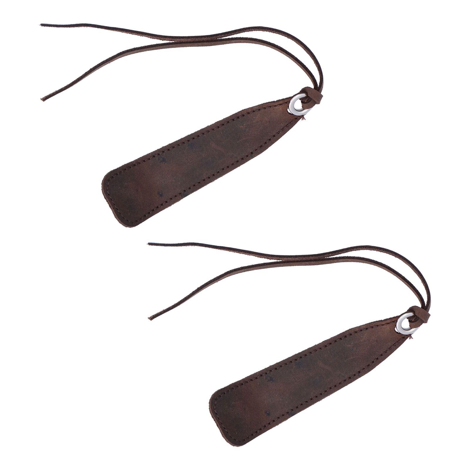 2Pcs Leather Bookmark Retro Book Mark Page Clip Set Kit with Tassel for Kids StudentDark Brown - Image 4