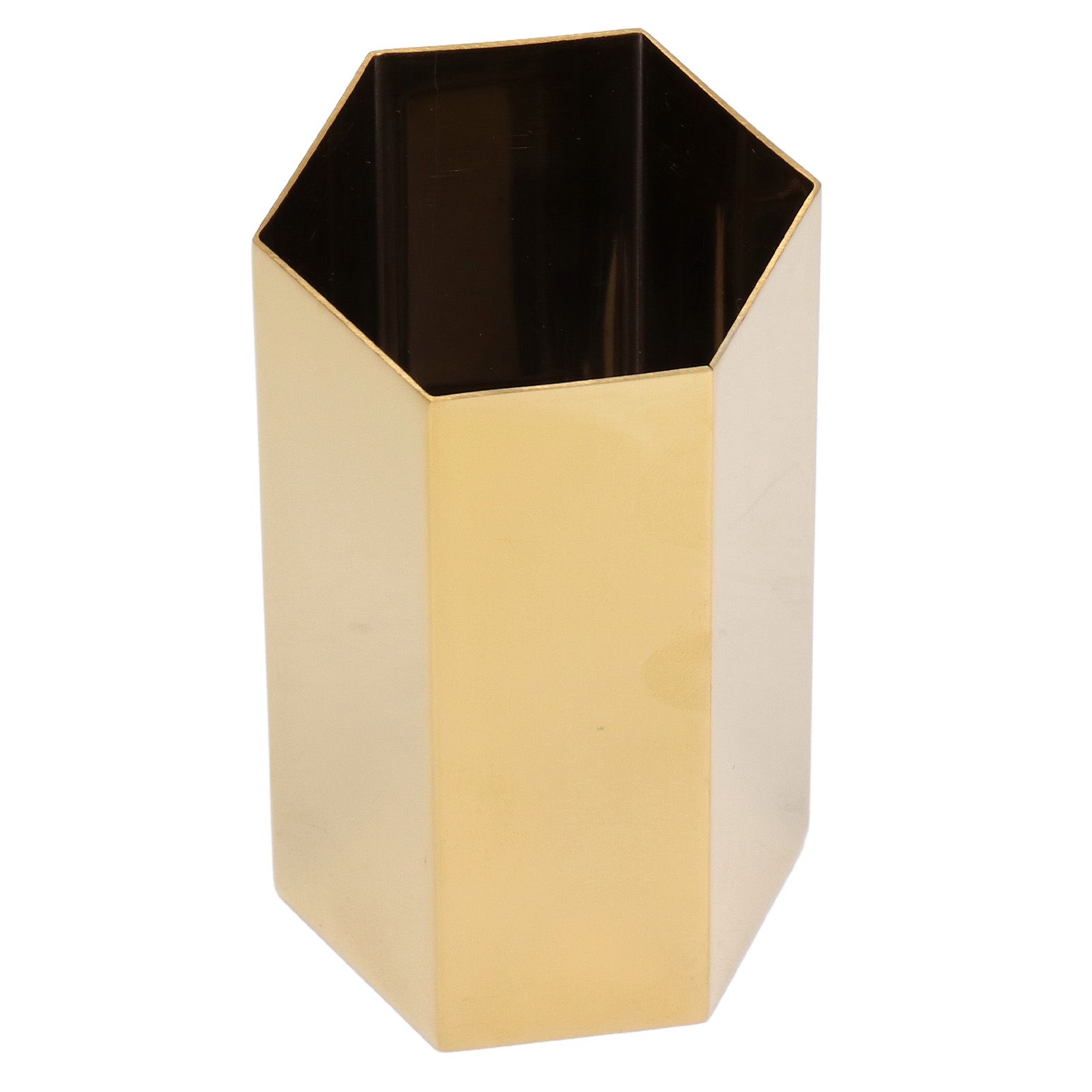 Pen Holder Hex Stainless Steel Gold Electroplating Durable Glossy Corrosion Resistant Wide Application Pencil Holder - Image 2