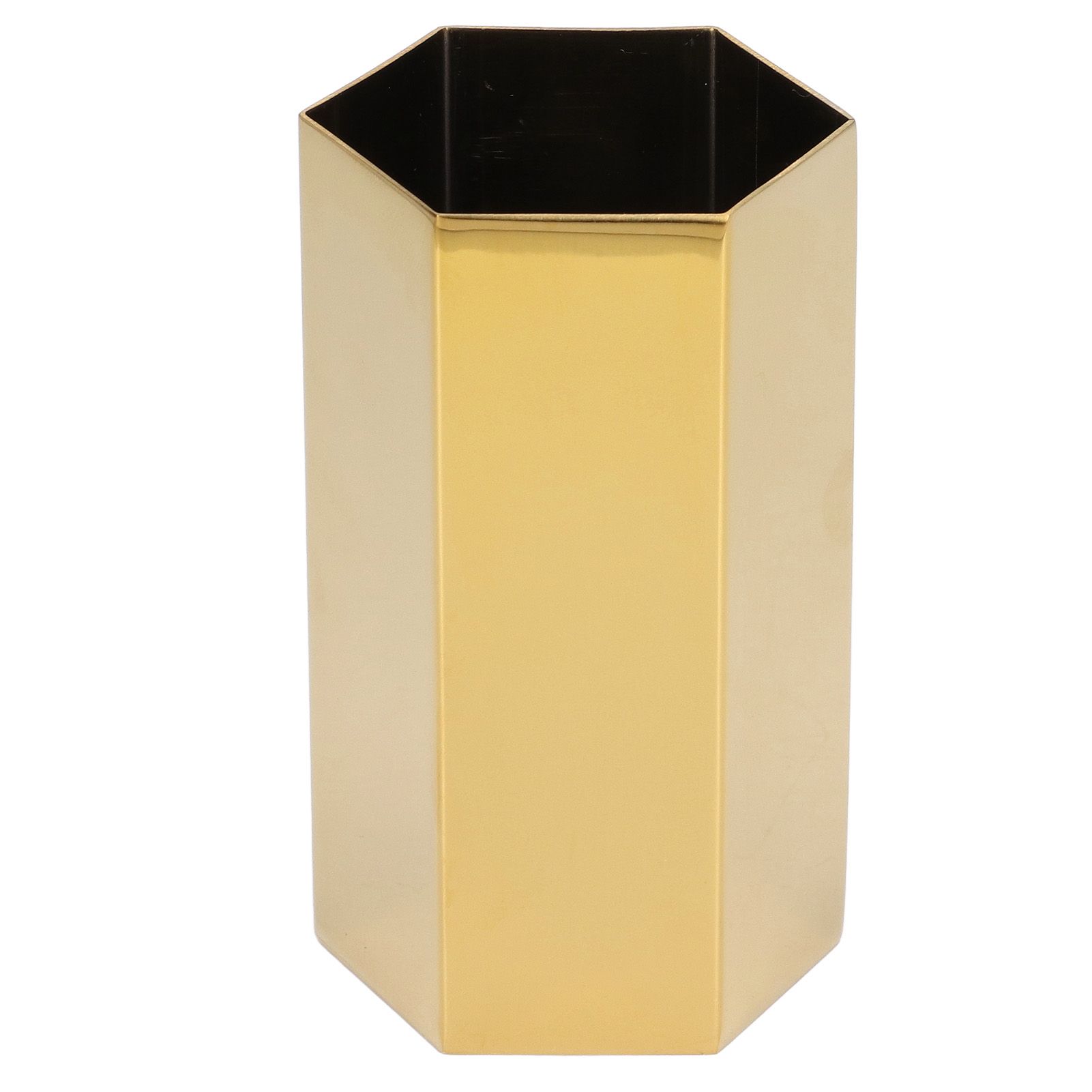 Pen Holder Hex Stainless Steel Gold Electroplating Durable Glossy Corrosion Resistant Wide Application Pencil Holder - Image 3