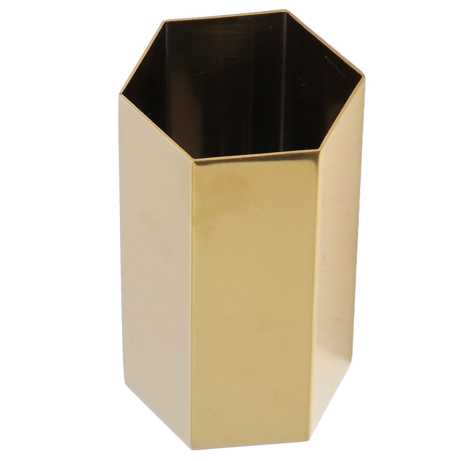 Pen Holder Hex Stainless Steel Gold Electroplating Durable Glossy Corrosion Resistant Wide Application Pencil Holder - Image 5