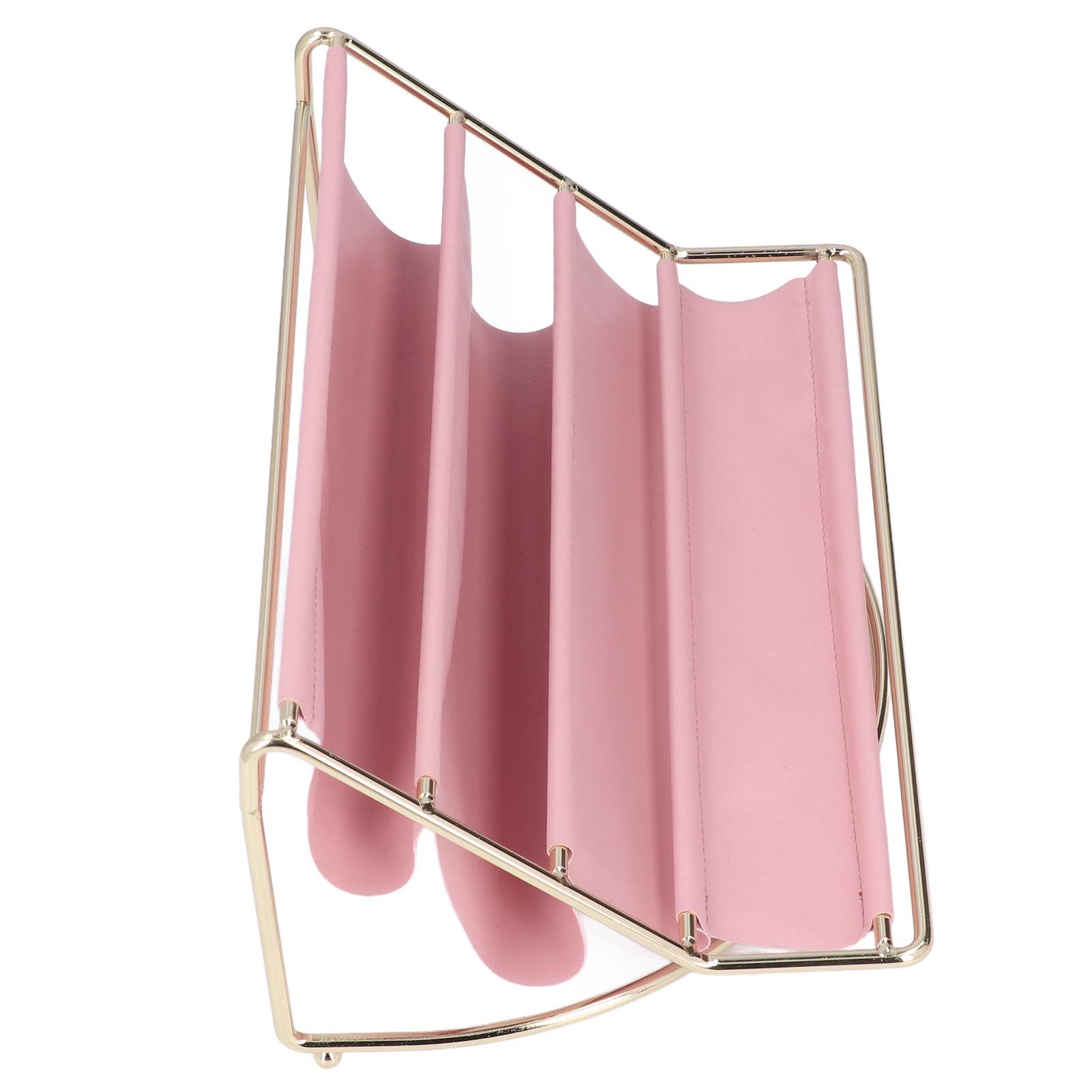 Desk Shelf Organizer Multi Layer Exquisite Premium Metal Leather Durable Stable Wide Application Desktop OrganizerPink - Image 6