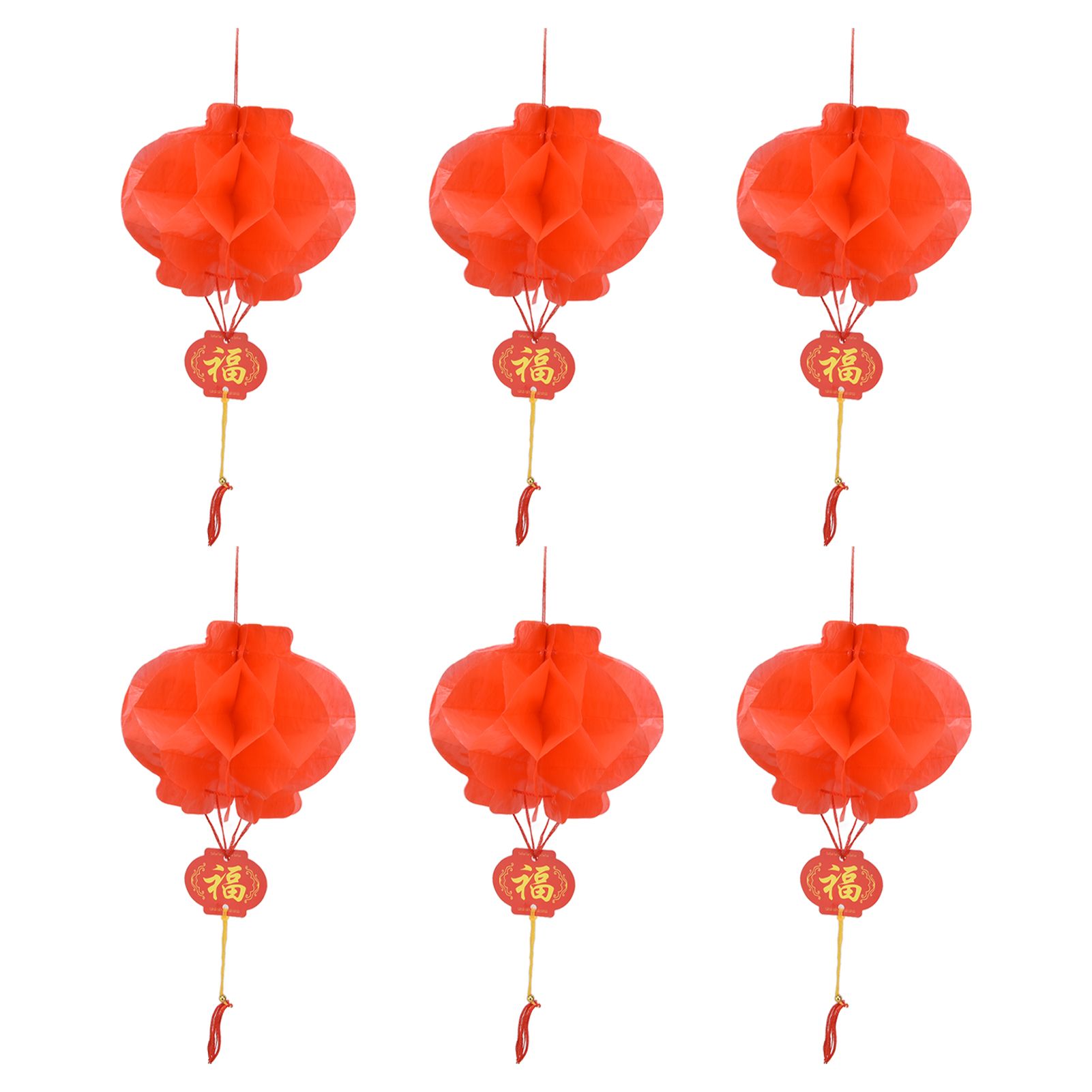 20Pcs Red Paper Chinese Decorative Lantern 15cm Diameter Hanging Ornaments for New Year Festival Wedding - Image 1