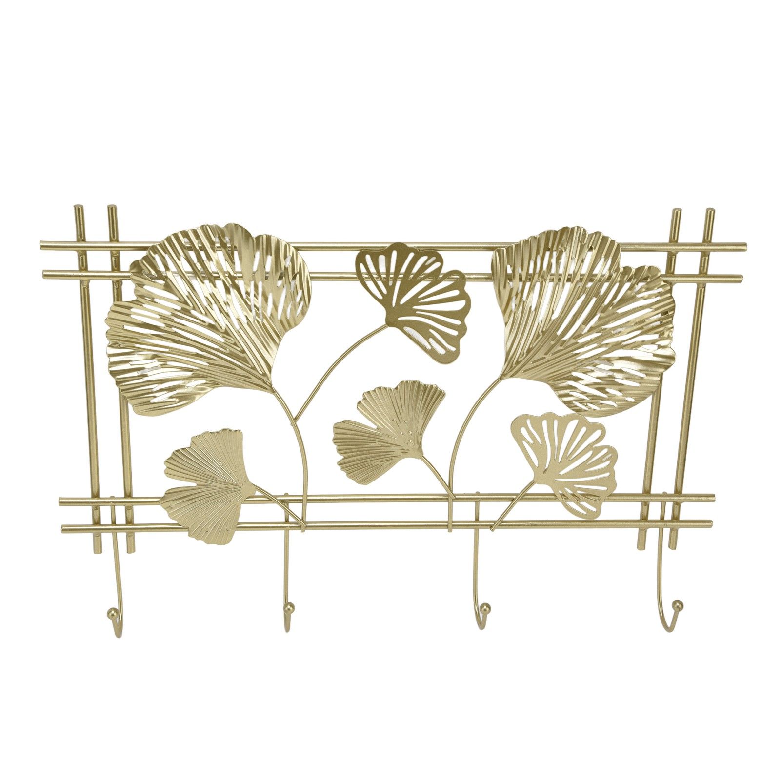 Wall Coat Rack Gingko Leef Design Premium Metal Sturdy Durable Elegant Style Fashionable Wall Mounted Coat Rack - Image 2