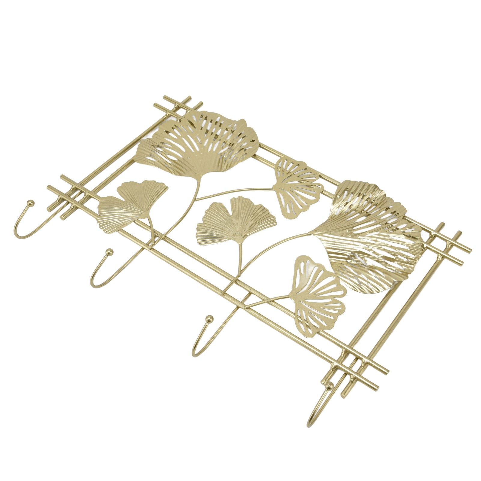Wall Coat Rack Gingko Leef Design Premium Metal Sturdy Durable Elegant Style Fashionable Wall Mounted Coat Rack - Image 3