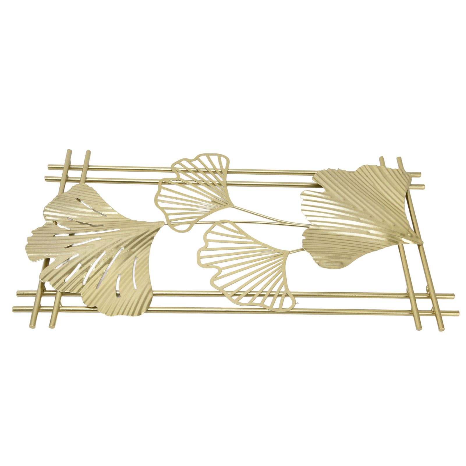 Gold Metal Wall Decor Golden Leaf Wall Hanging Decor Art Sculpture with Frame for Living Room Office Home Hotel - Image 2