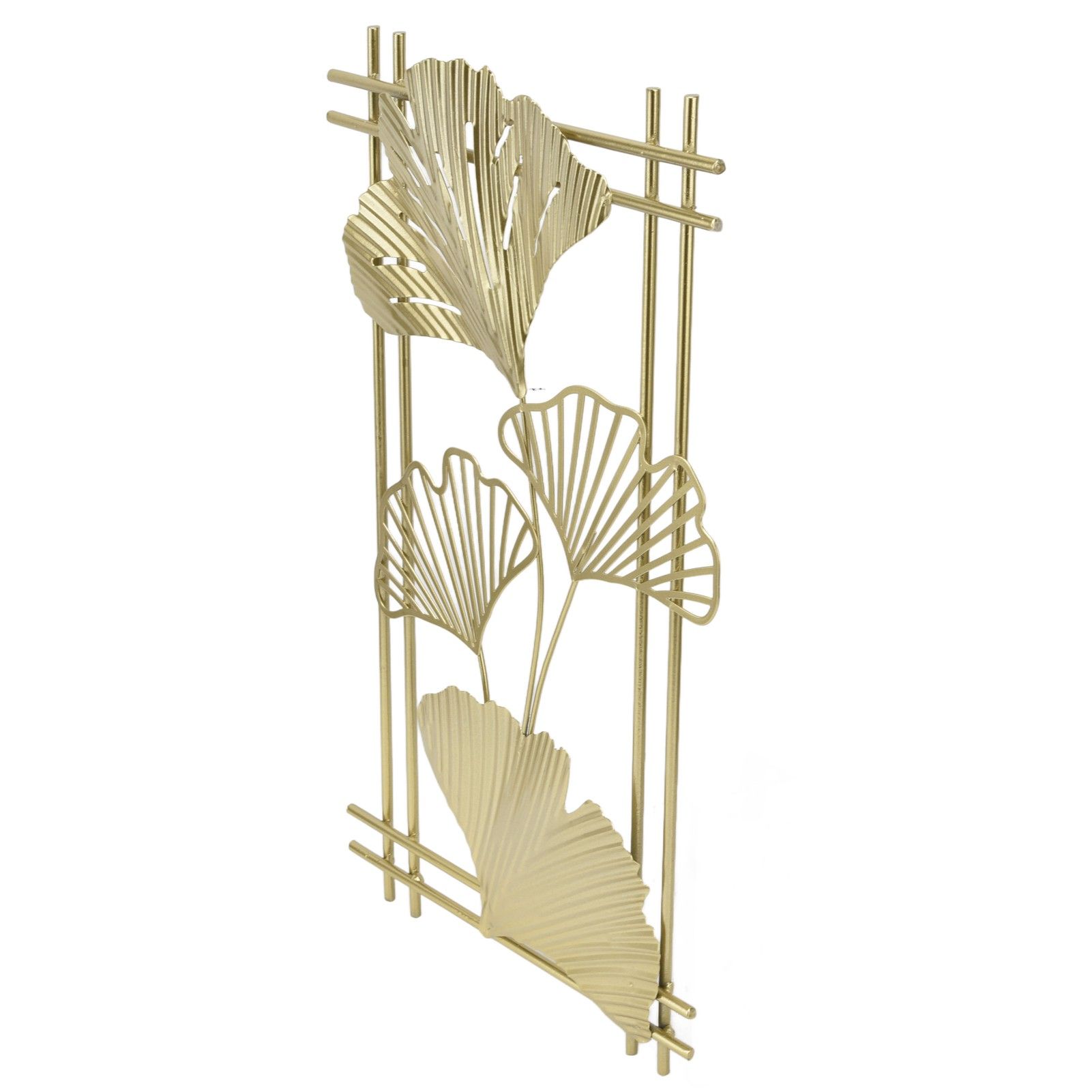 Gold Metal Wall Decor Golden Leaf Wall Hanging Decor Art Sculpture with Frame for Living Room Office Home Hotel - Image 3