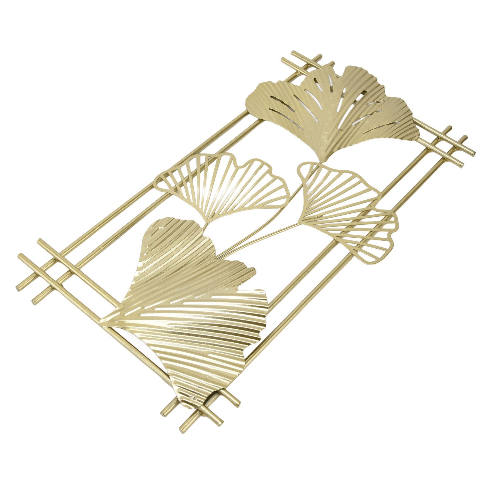 Gold Metal Wall Decor Golden Leaf Wall Hanging Decor Art Sculpture with Frame for Living Room Office Home Hotel - Image 4