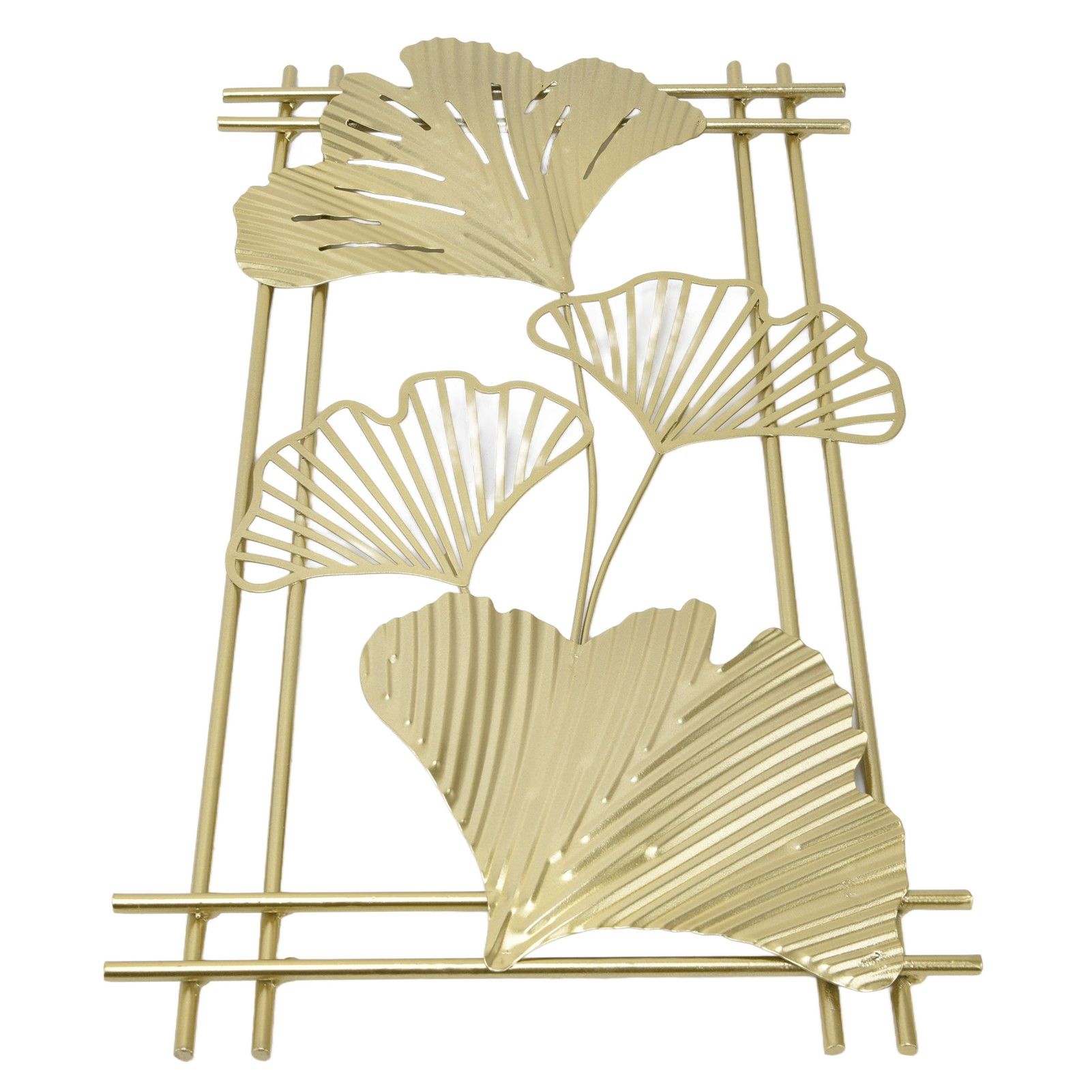 Gold Metal Wall Decor Golden Leaf Wall Hanging Decor Art Sculpture with Frame for Living Room Office Home Hotel - Image 5