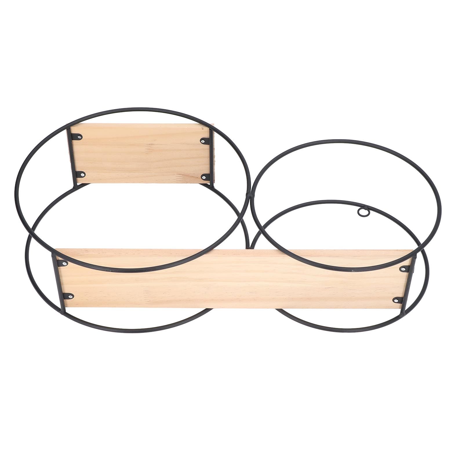 Round Shelf Firmly Welded Dual Use Strong Load Bearing Capacity Circle Metal Wood Wall Shelves for Bedroom Tea House - Image 4