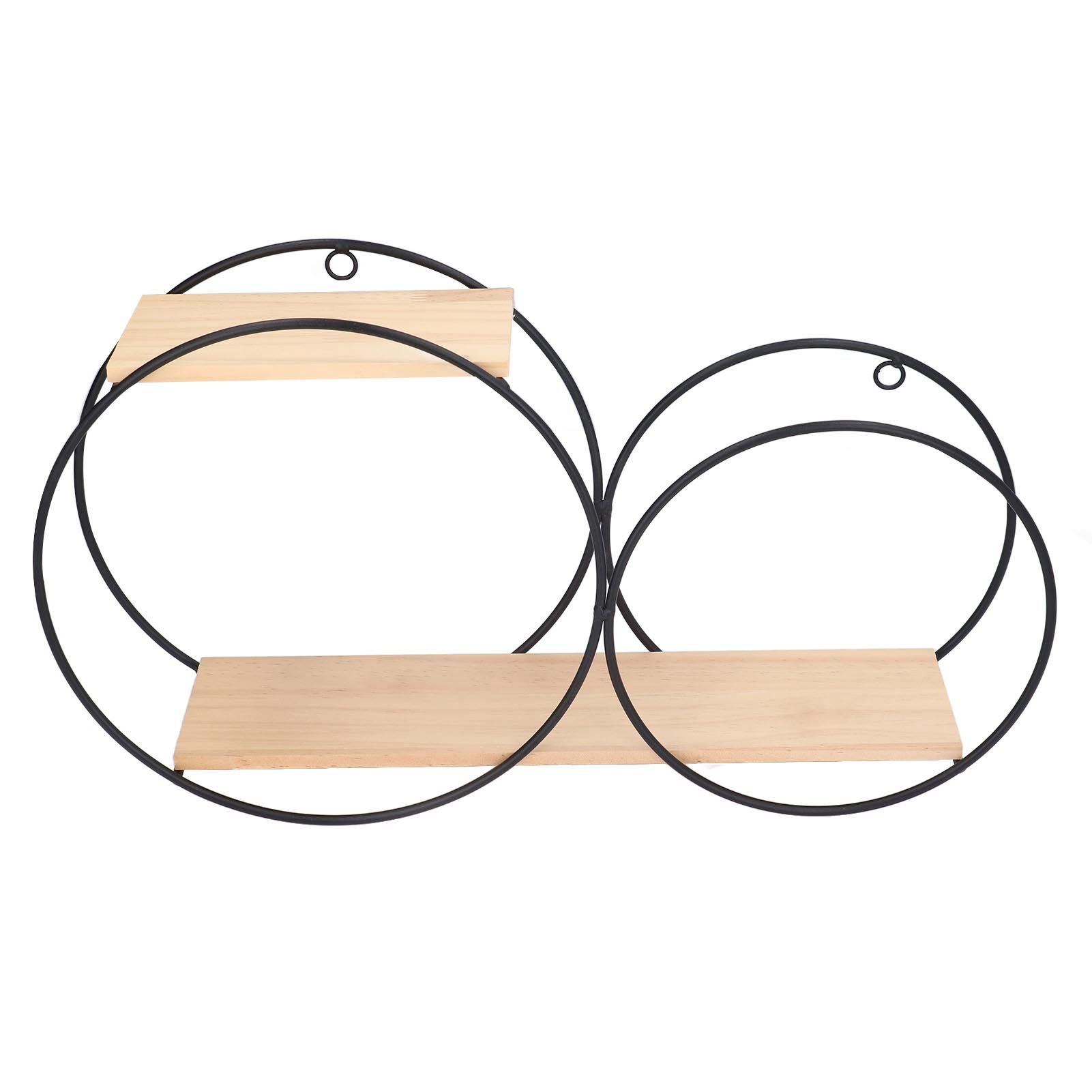 Round Shelf Firmly Welded Dual Use Strong Load Bearing Capacity Circle Metal Wood Wall Shelves for Bedroom Tea House - Image 6