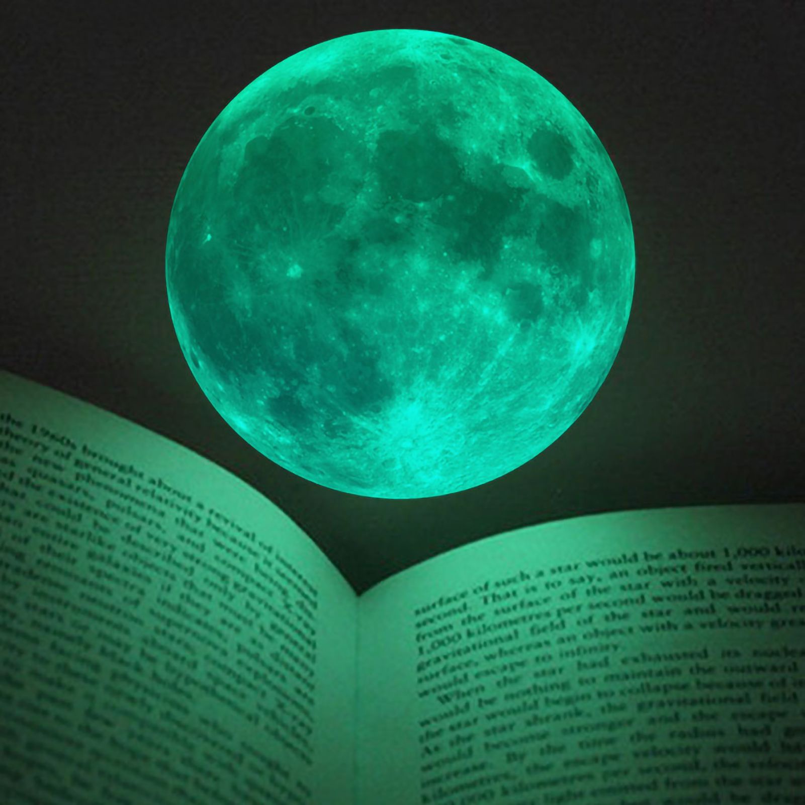 Moon Wall Sticker Glowing Luminous Wall Sticker PVC DIY Wall Paper for Bedroom Decoration32cm / 12.6in - Image 4