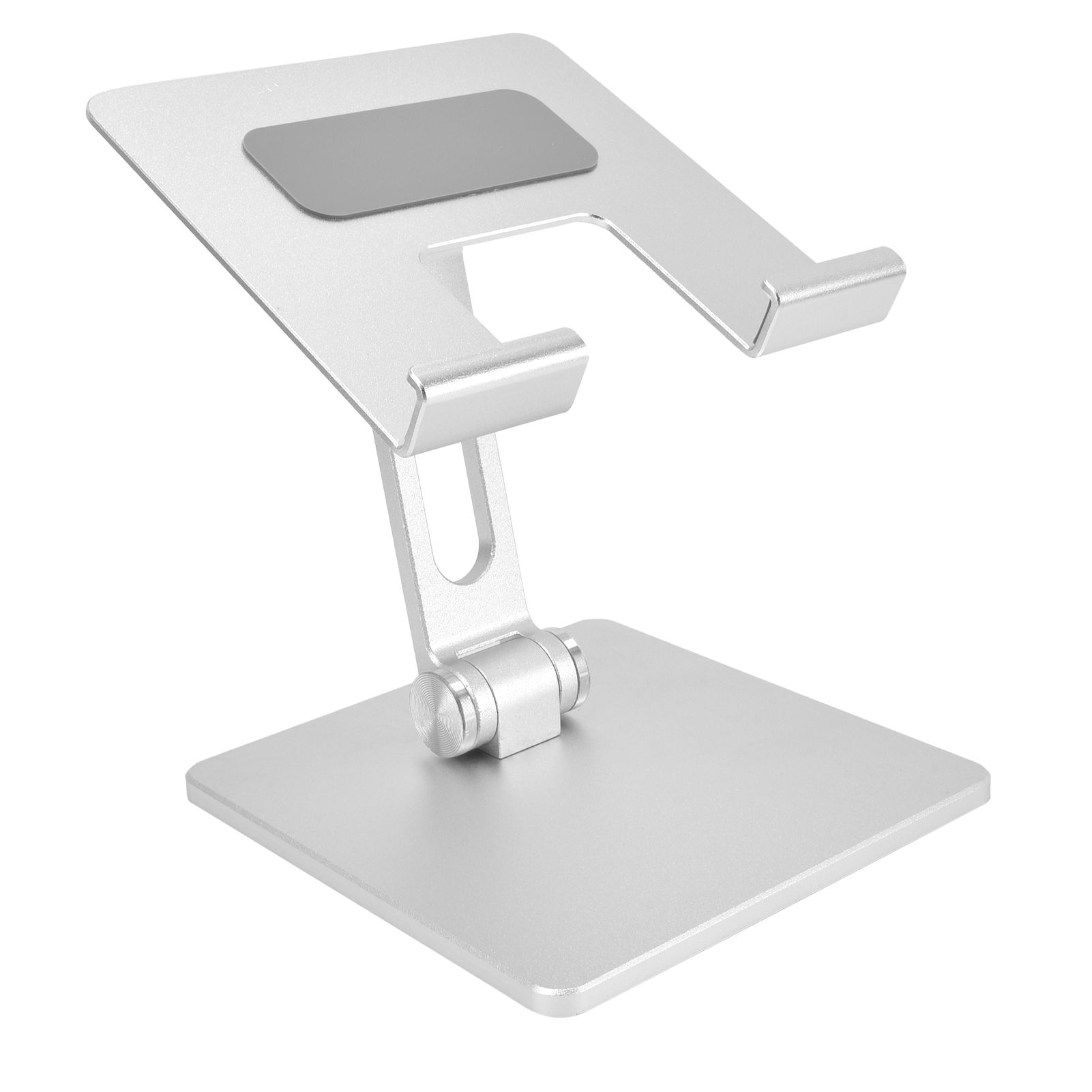 Tablet Stand Holder Aluminum Alloy Universal Desktop Adjustable Foldable Phone Tablet Bracket Silver - Image 2