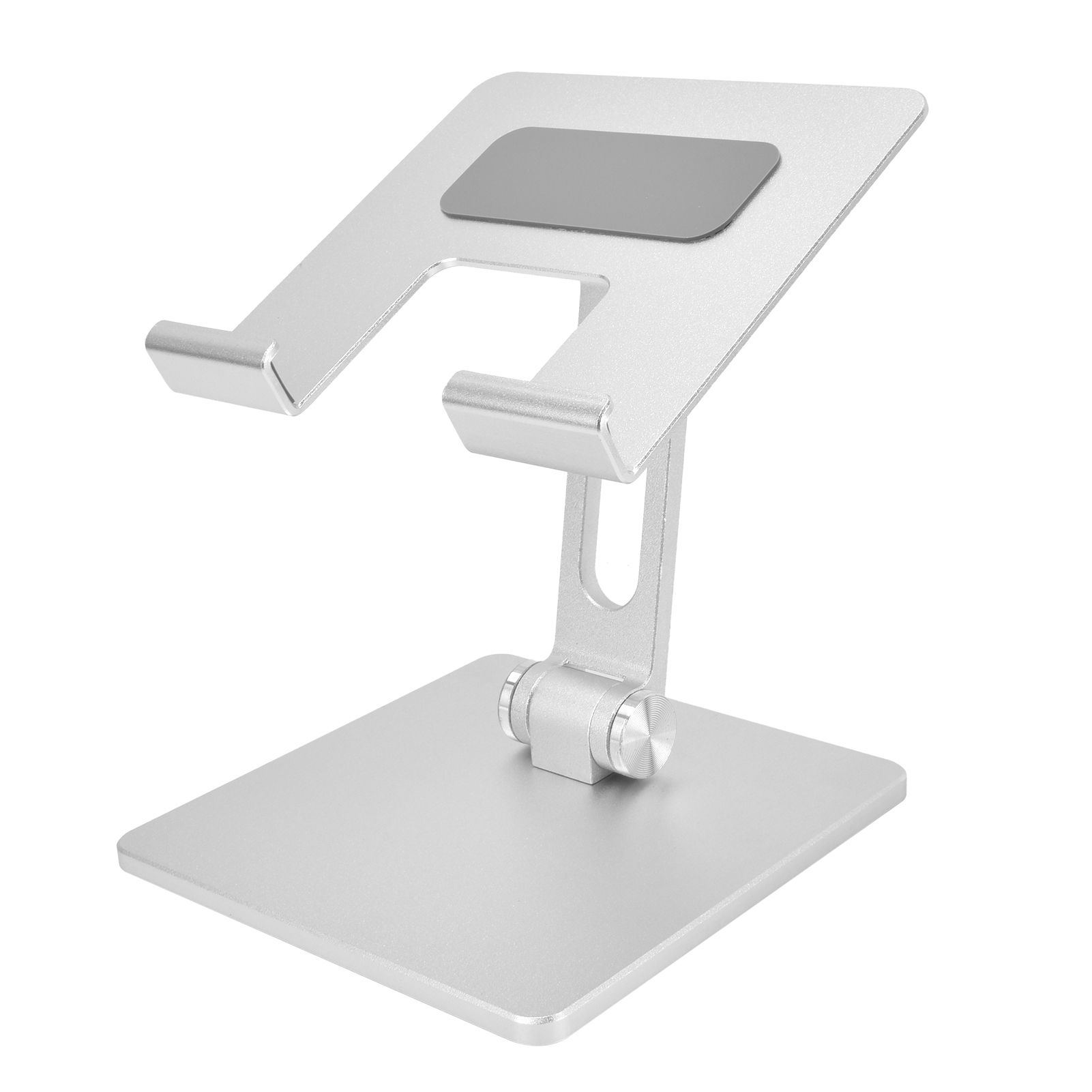 Tablet Stand Holder Aluminum Alloy Universal Desktop Adjustable Foldable Phone Tablet Bracket Silver - Image 3
