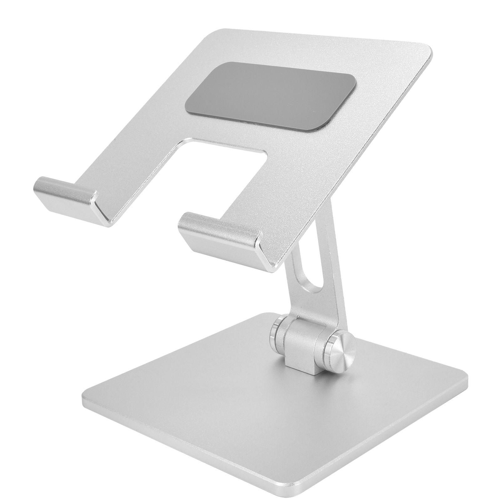 Tablet Stand Holder Aluminum Alloy Universal Desktop Adjustable Foldable Phone Tablet Bracket Silver - Image 4