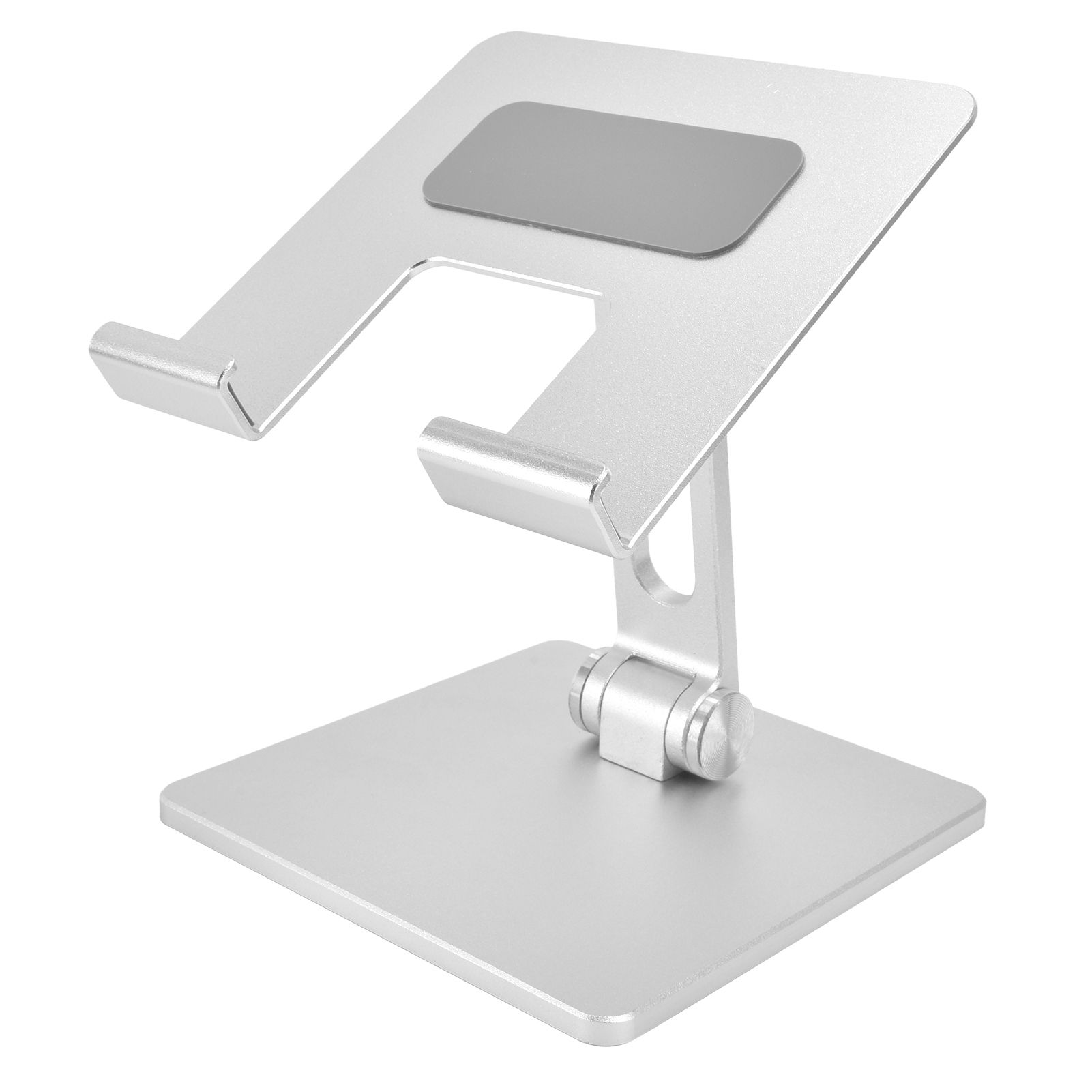 Tablet Stand Holder Aluminum Alloy Universal Desktop Adjustable Foldable Phone Tablet Bracket Silver - Image 5
