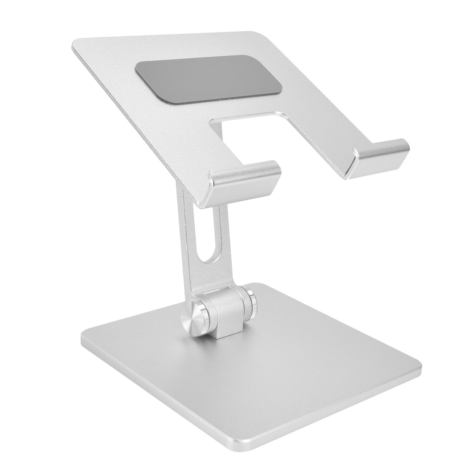 Tablet Stand Holder Aluminum Alloy Universal Desktop Adjustable Foldable Phone Tablet Bracket Silver - Image 8