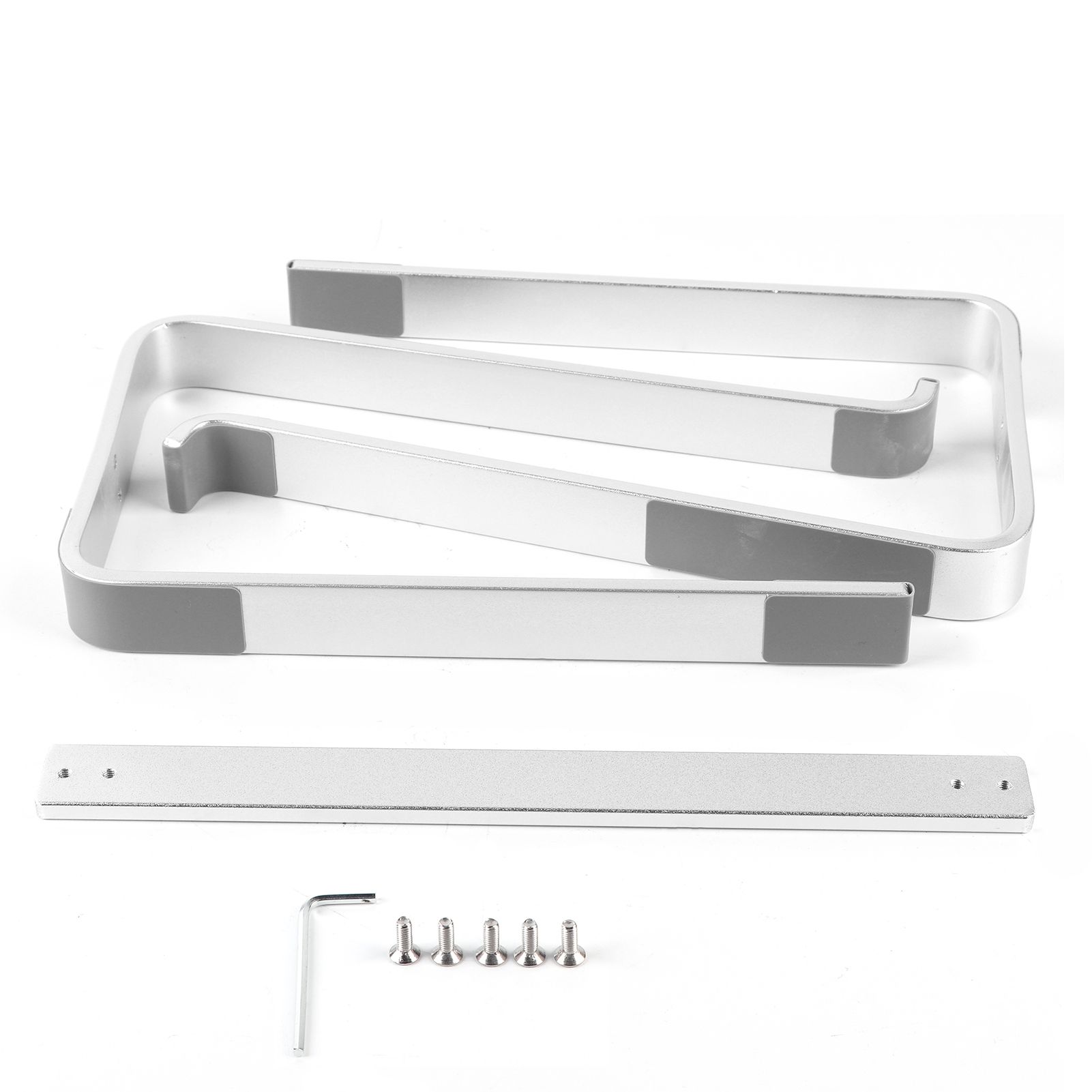 Desktop Laptop Stand Ergonomic Aluminum Alloy Laptop PC Computer Riser Cooling Shelf for Home Office Silver - Image 1