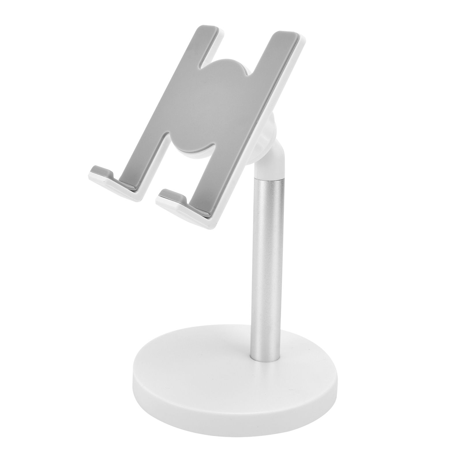 Cell Phone Stand Aluminum Alloy Adjustable Height Desk Mobile Phone Holder for IOS Tablet Silver - Image 2