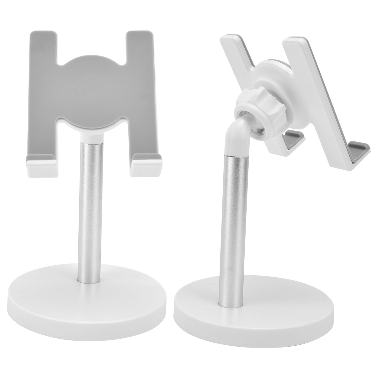 Cell Phone Stand Aluminum Alloy Adjustable Height Desk Mobile Phone Holder for IOS Tablet Silver - Image 3