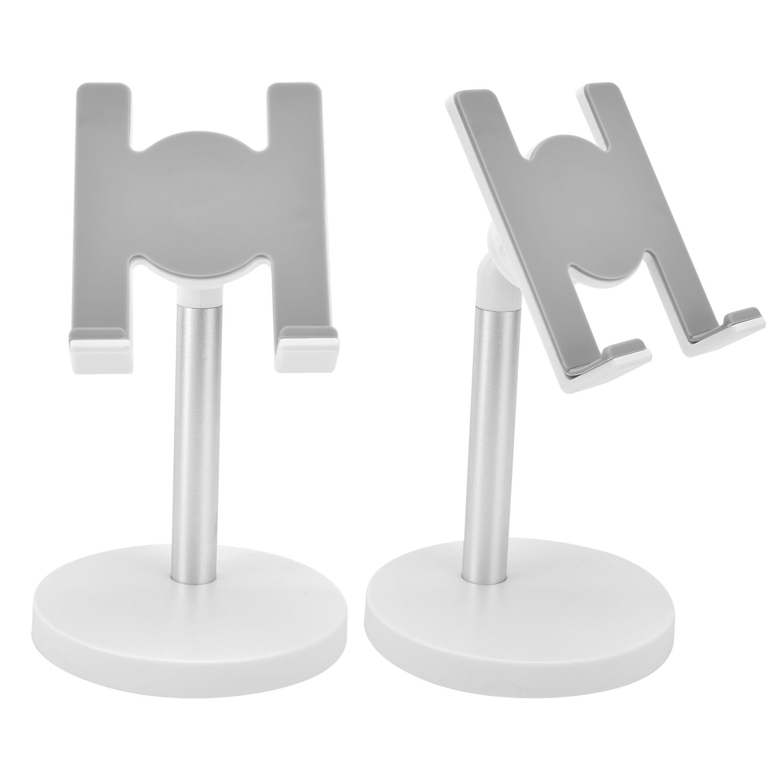 Cell Phone Stand Aluminum Alloy Adjustable Height Desk Mobile Phone Holder for IOS Tablet Silver - Image 5