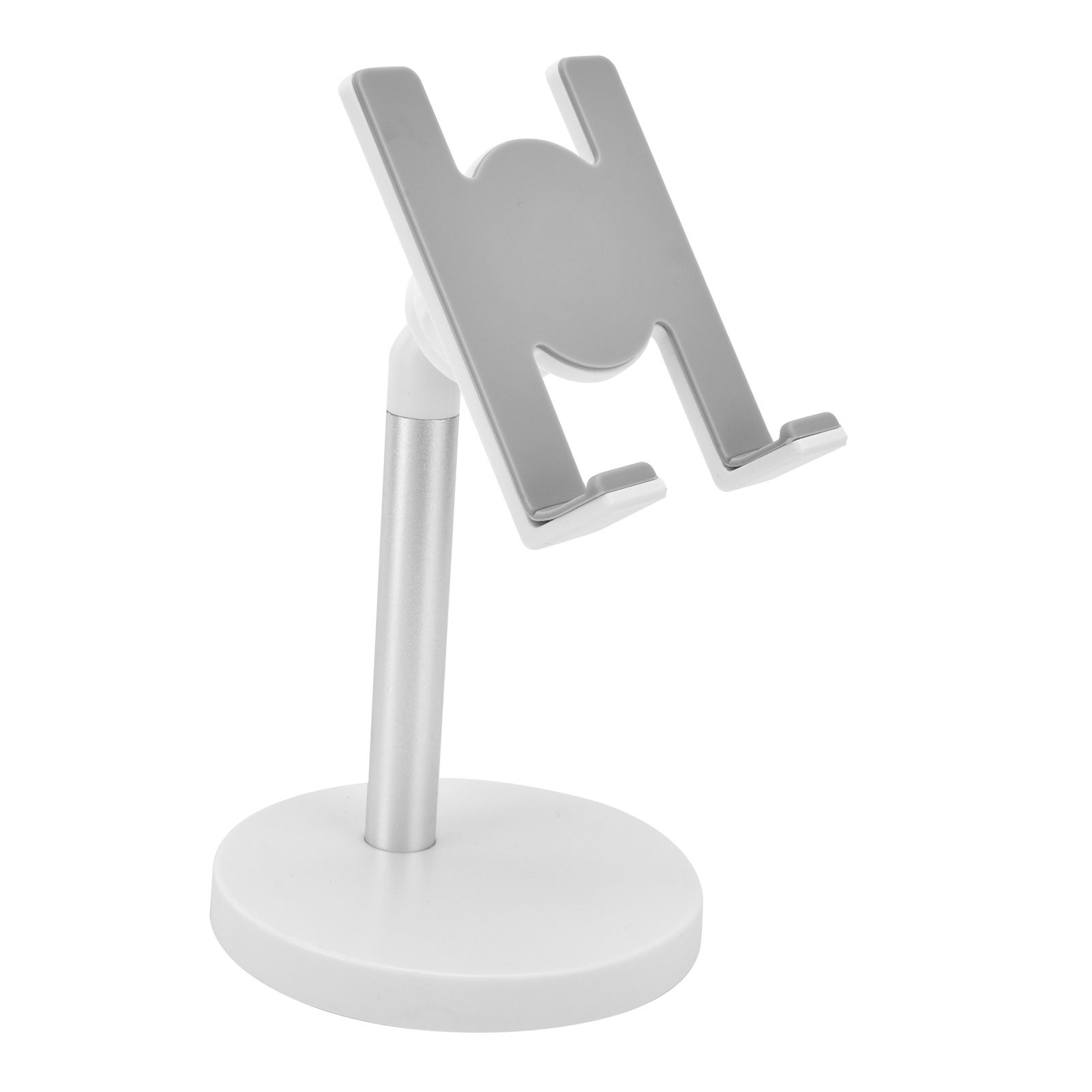 Cell Phone Stand Aluminum Alloy Adjustable Height Desk Mobile Phone Holder for IOS Tablet Silver - Image 6