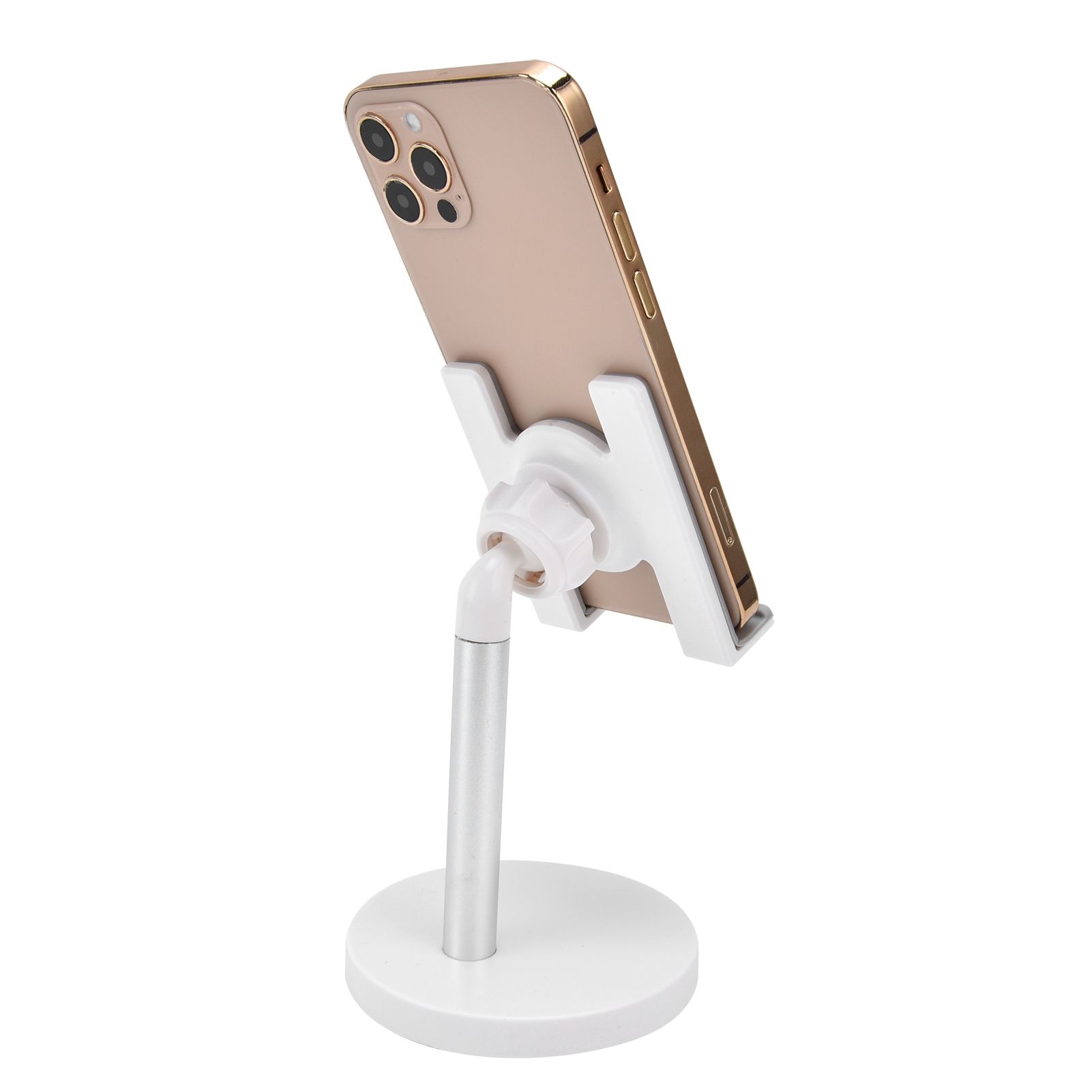 Cell Phone Stand Aluminum Alloy Adjustable Height Desk Mobile Phone Holder for IOS Tablet Silver - Image 8
