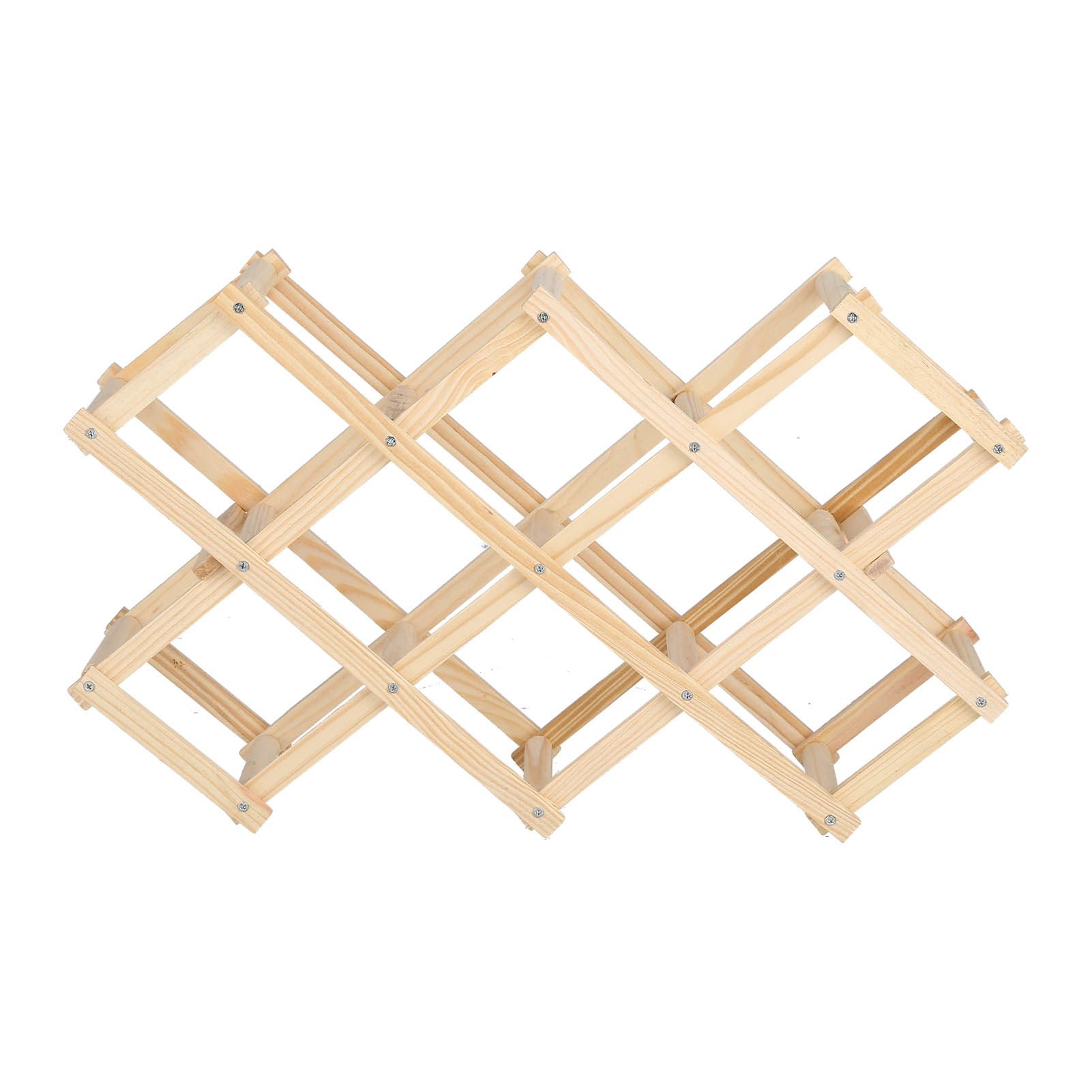 Foldable Wine Cabinet Pine Durable Elegant Simple Wine Rack Cabinet for Home Hotel OfficeWood Color 10 Bottles - Image 1