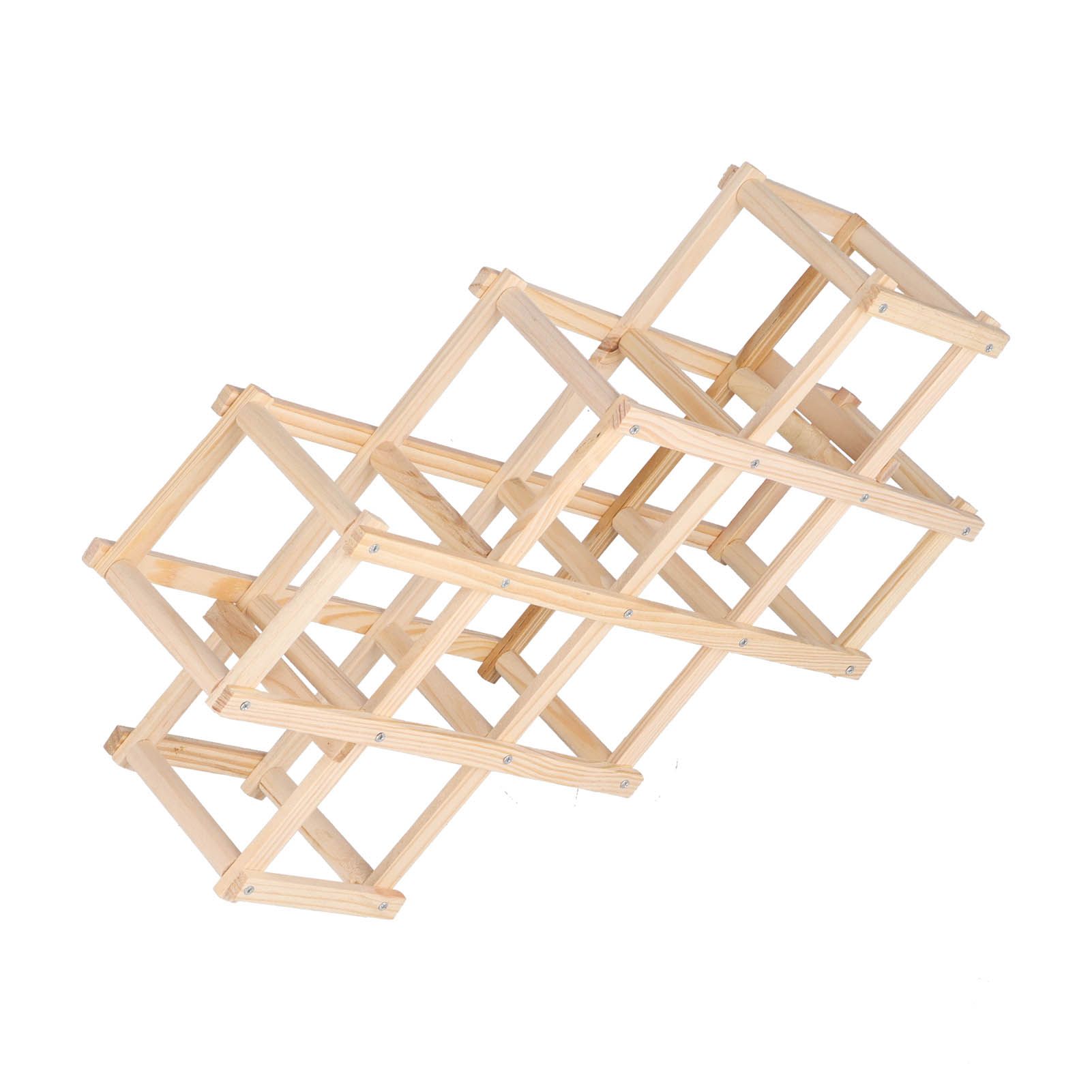 Foldable Wine Cabinet Pine Durable Elegant Simple Wine Rack Cabinet for Home Hotel OfficeWood Color 10 Bottles - Image 6