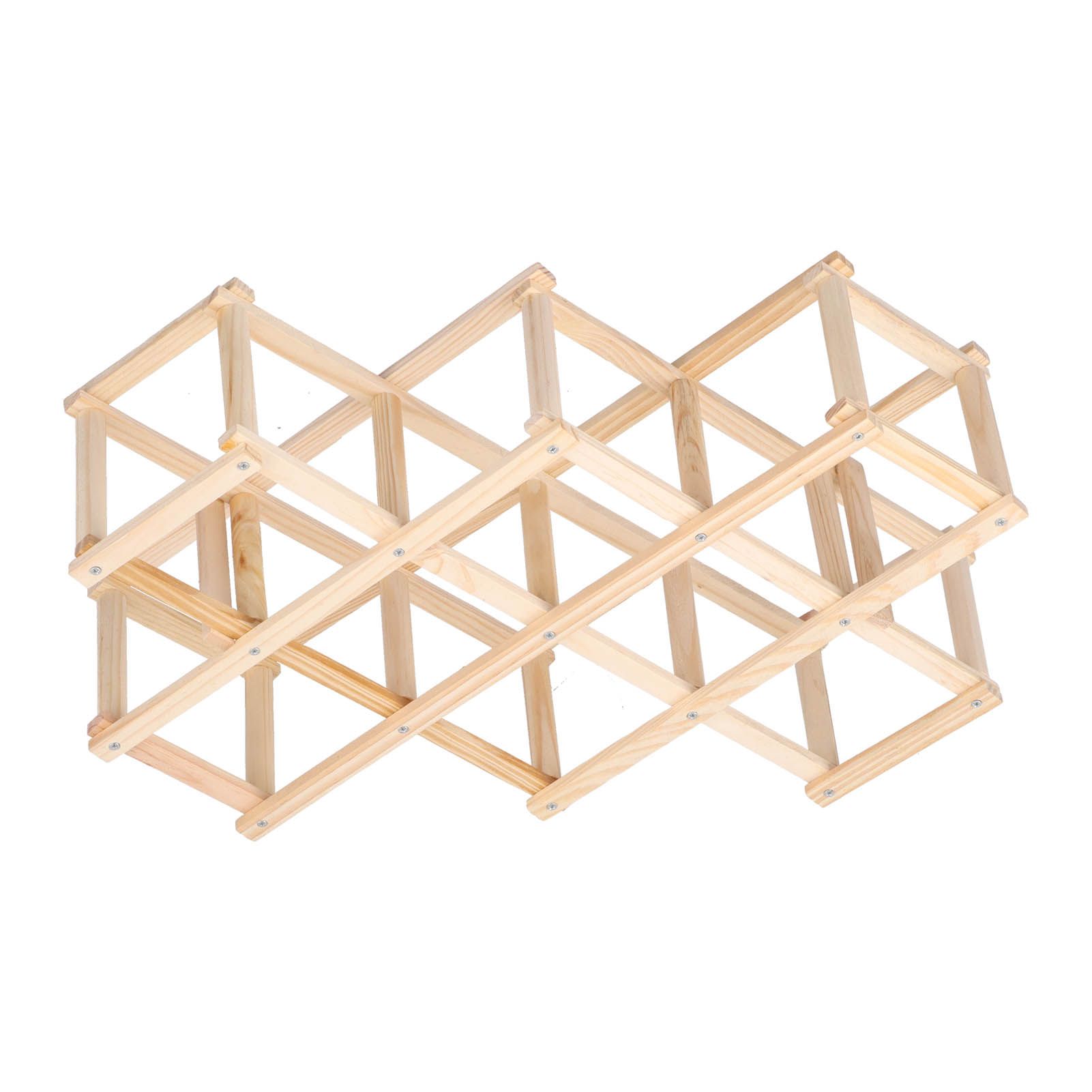 Foldable Wine Cabinet Pine Durable Elegant Simple Wine Rack Cabinet for Home Hotel OfficeWood Color 10 Bottles - Image 8