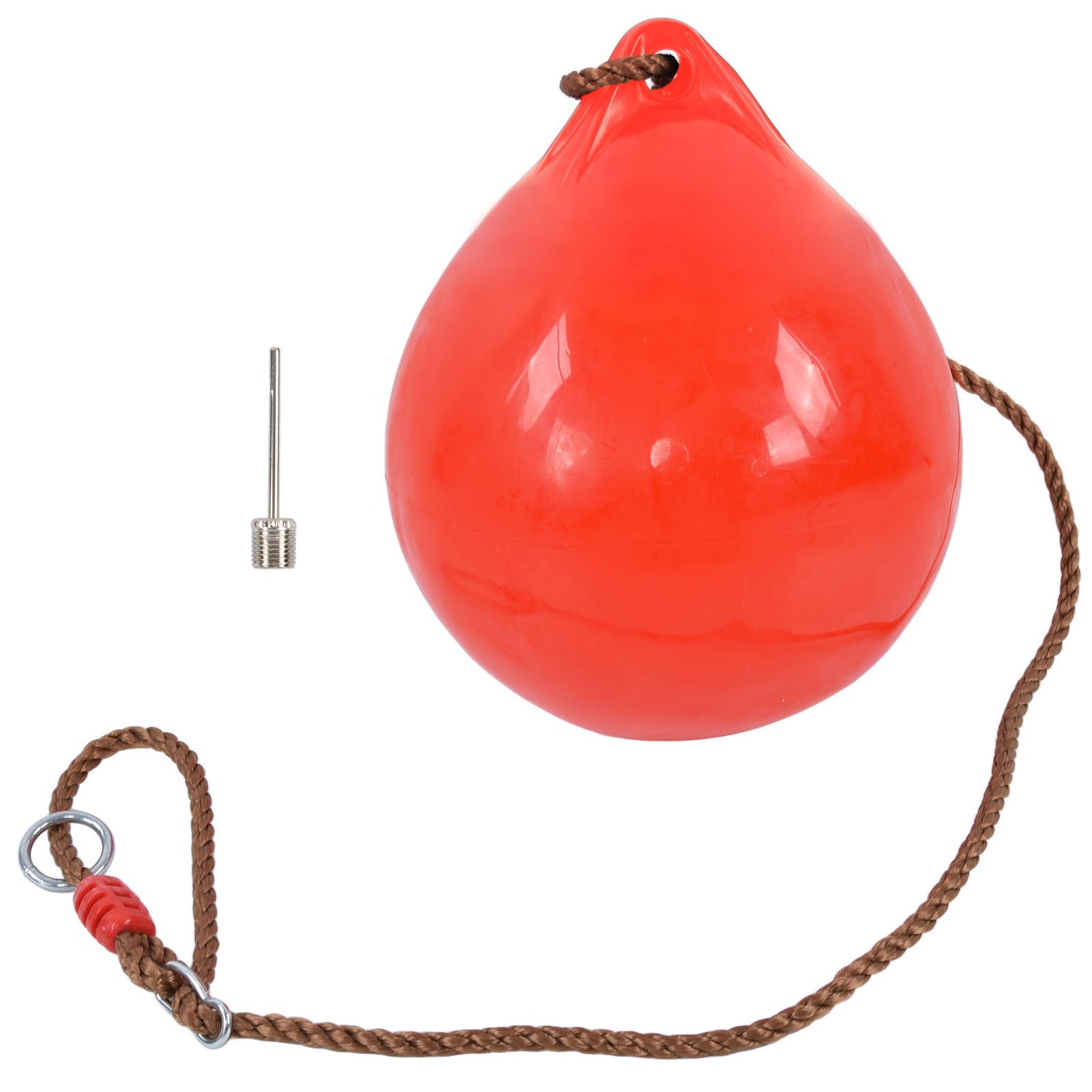 Inflatable Ball Swing Seat 29cm/11.4in Red Small with Hanging Rope Chain for Indoor Outdoor Garden - Image 1