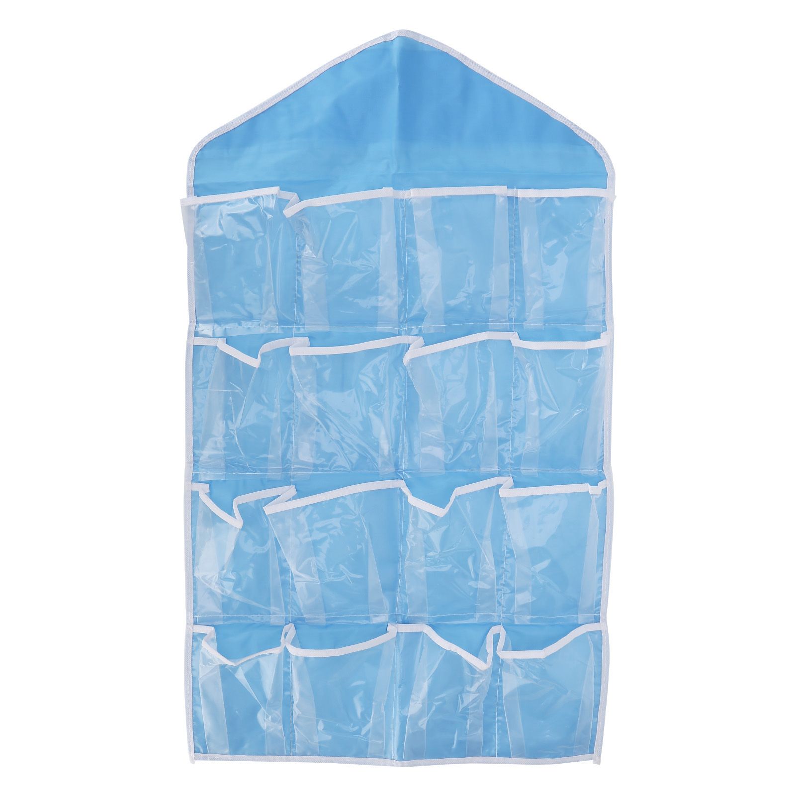 Wall Closet Hanging Organizers Over The Door Storage Bag Polyester Hanging Shelves Pocket for Bedroom Living RoomBlue - Image 1