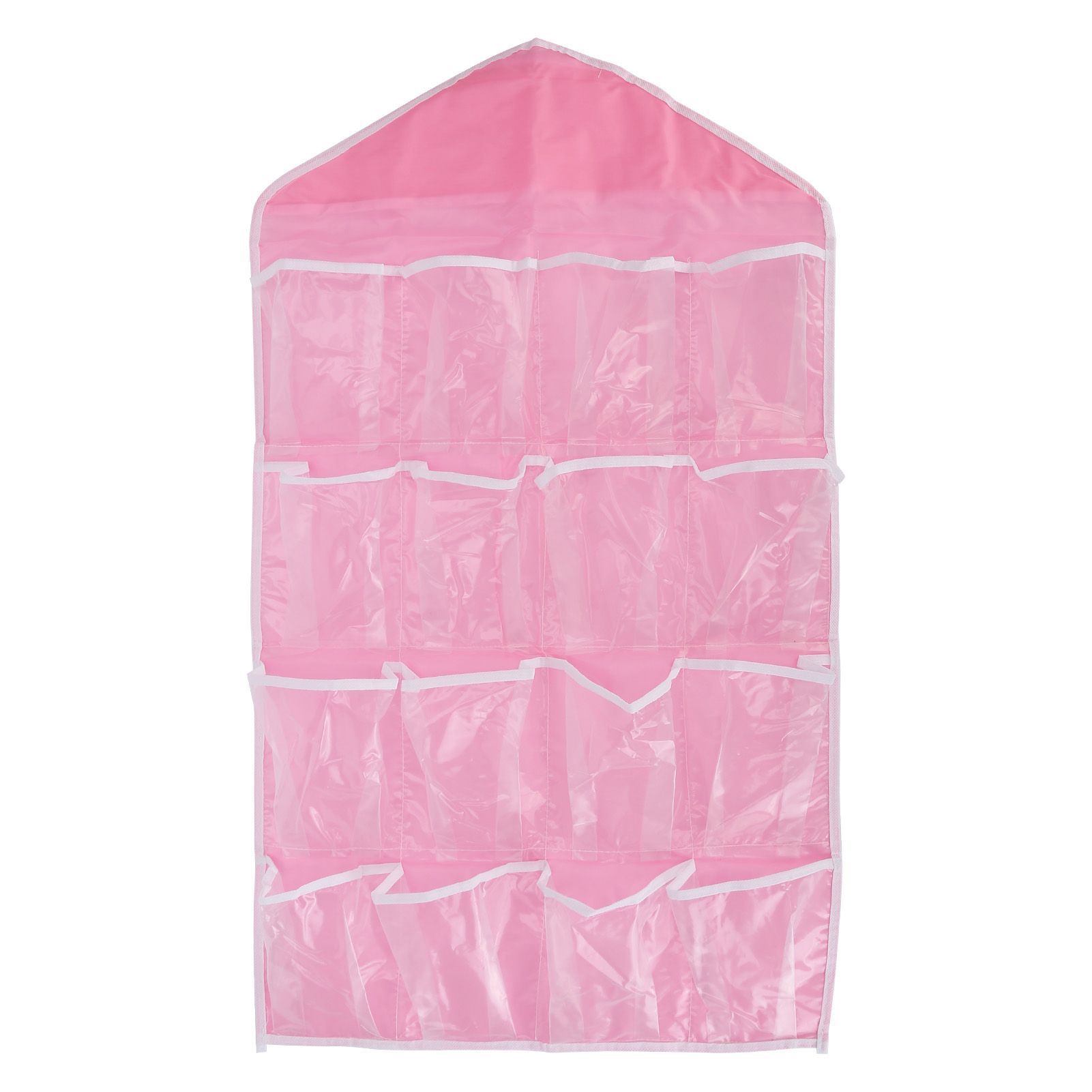 Wall Closet Hanging Organizers Over The Door Storage Bag Polyester Hanging Shelves Pocket for Bedroom Living RoomPink - Image 1