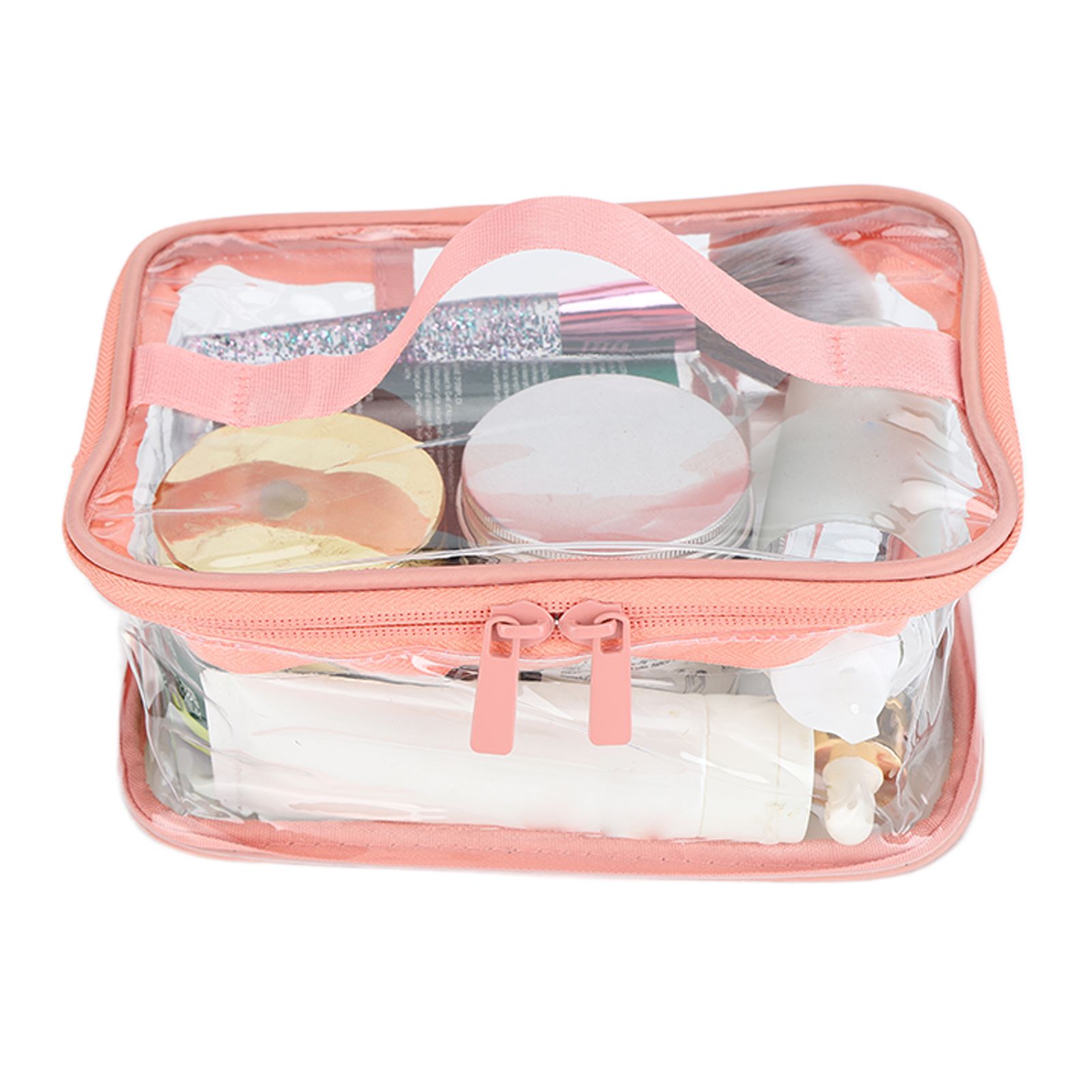 Clear Toiletry Bag Travel Cosmetic Makeup Bag PVC Storage Bag Portable Transparent Pouch for Traveling Vacation Bathroom - Image 1