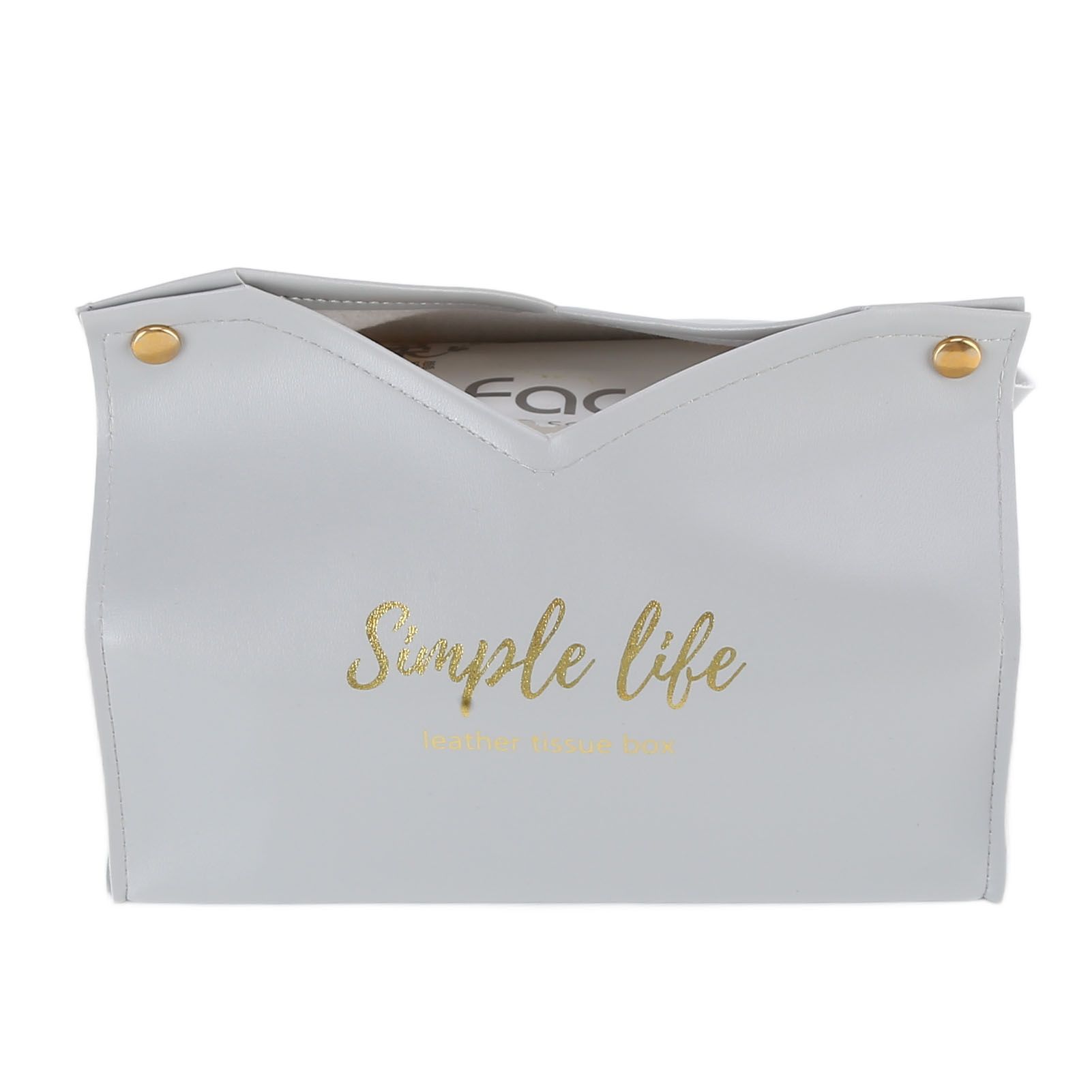 Tissue Bag Artificial Leather Vintage Kitchen Paper Towel Box Container for Office HomeGray - Image 2