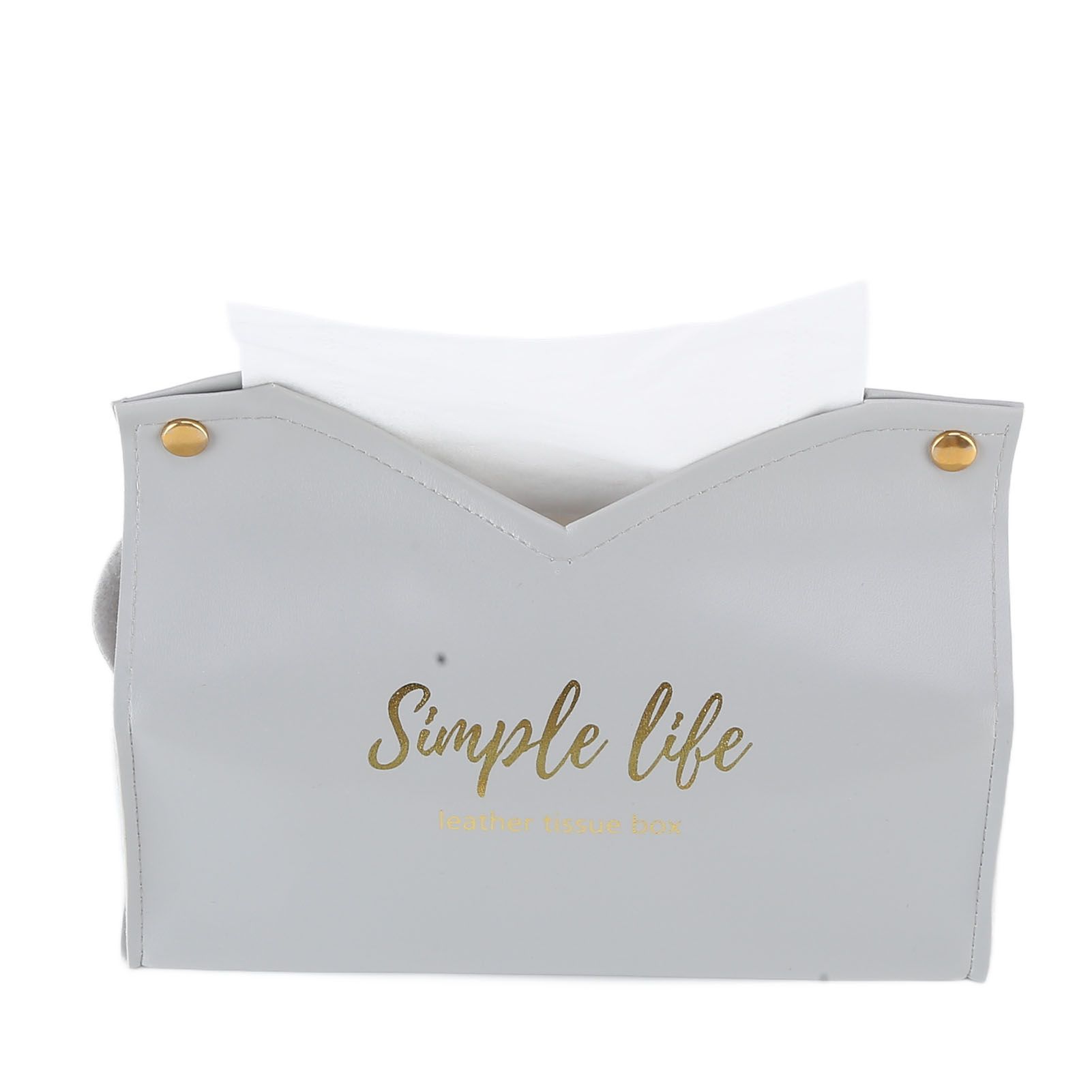 Tissue Bag Artificial Leather Vintage Kitchen Paper Towel Box Container for Office HomeGray - Image 5