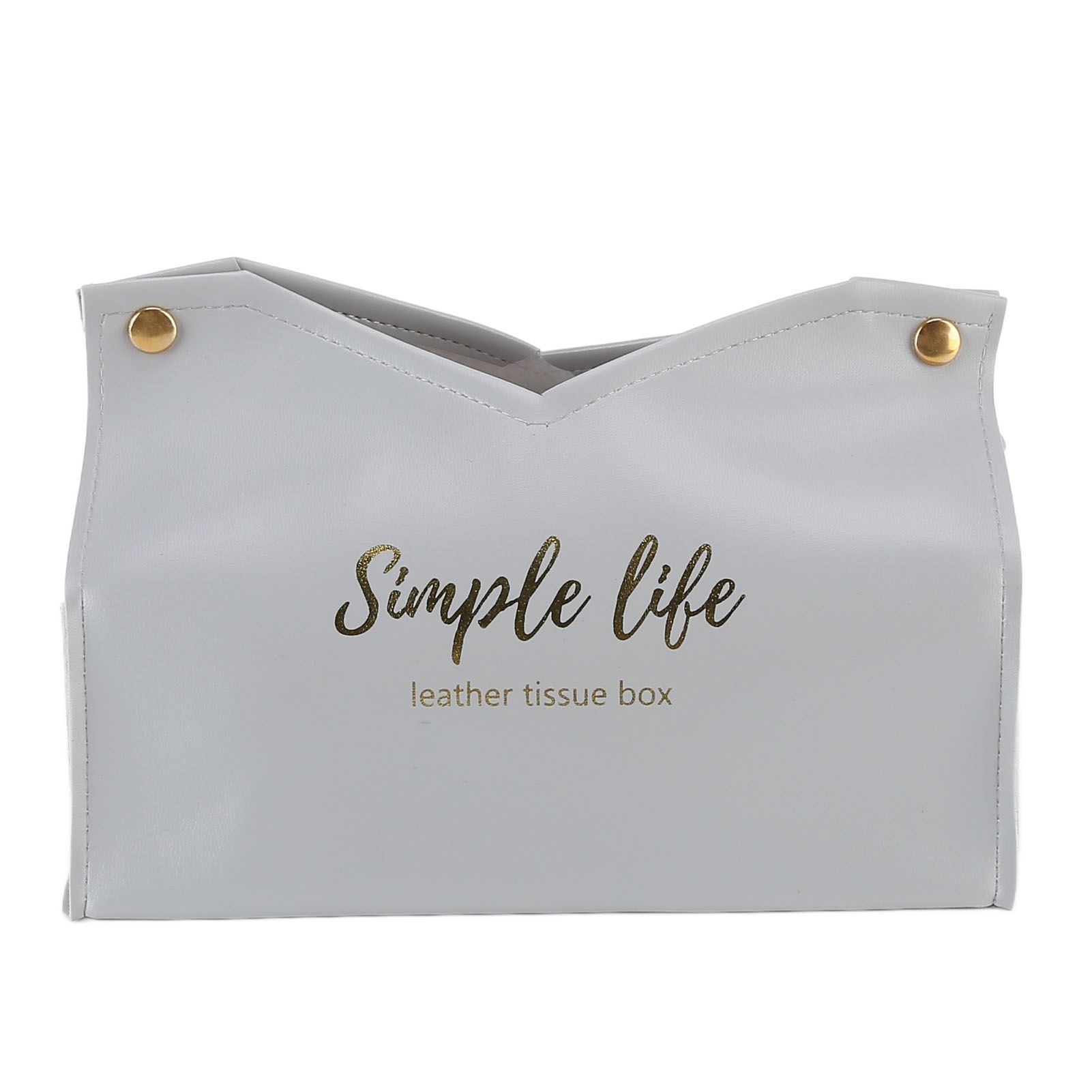 Tissue Bag Artificial Leather Vintage Kitchen Paper Towel Box Container for Office HomeGray - Image 6