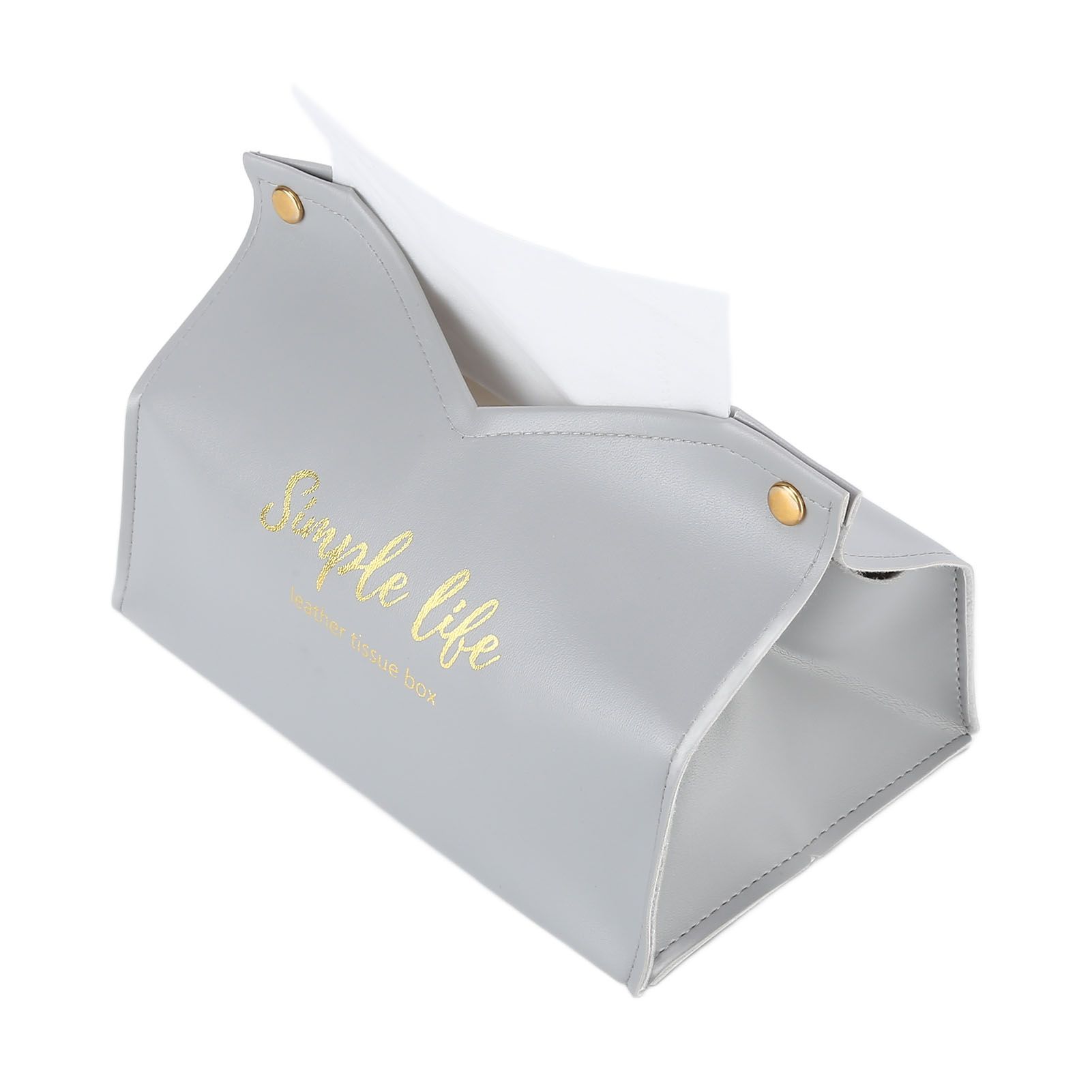 Tissue Bag Artificial Leather Vintage Kitchen Paper Towel Box Container for Office HomeGray - Image 7