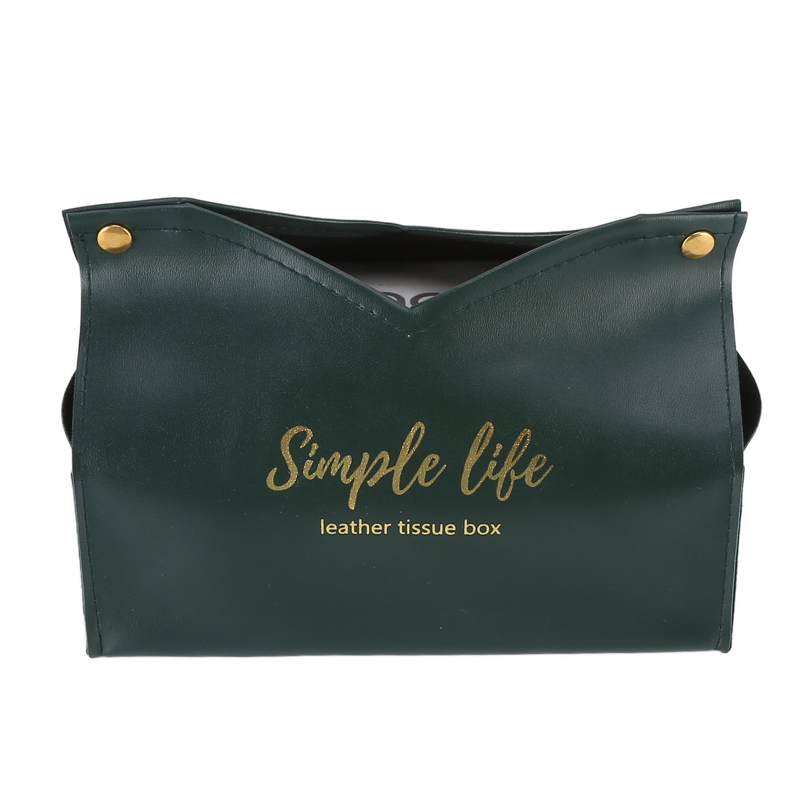 Tissue Bag Artificial Leather Vintage Kitchen Paper Towel Box Container for Office HomeGreen - Image 1