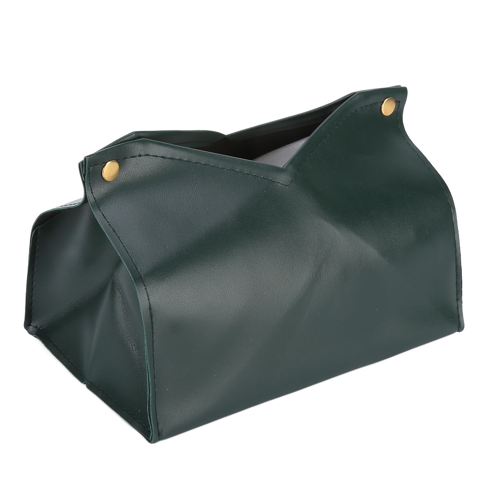 Tissue Bag Artificial Leather Vintage Kitchen Paper Towel Box Container for Office HomeGreen - Image 3