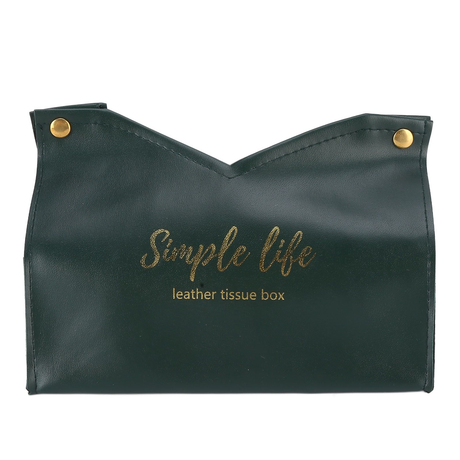 Tissue Bag Artificial Leather Vintage Kitchen Paper Towel Box Container for Office HomeGreen - Image 5