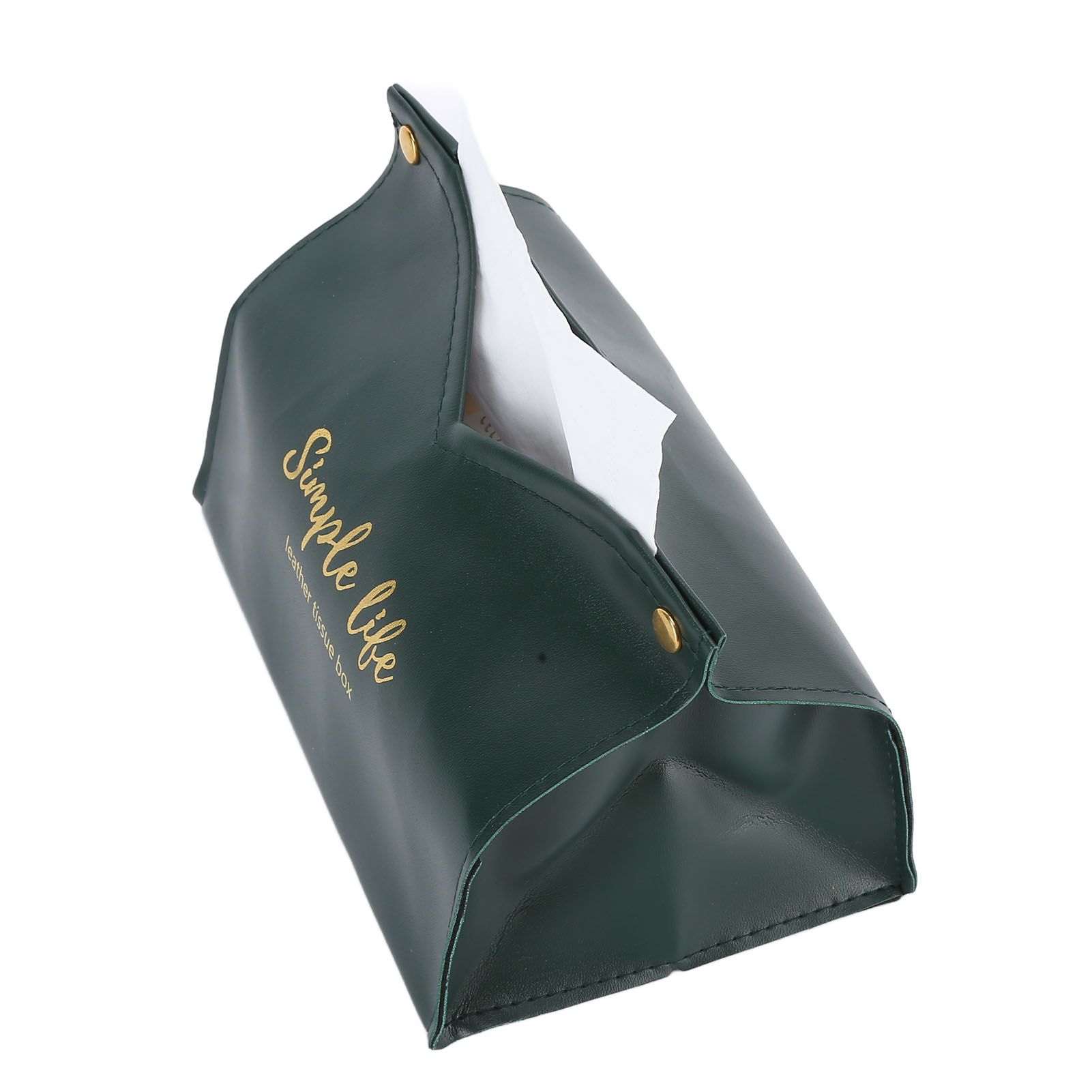 Tissue Bag Artificial Leather Vintage Kitchen Paper Towel Box Container for Office HomeGreen - Image 8