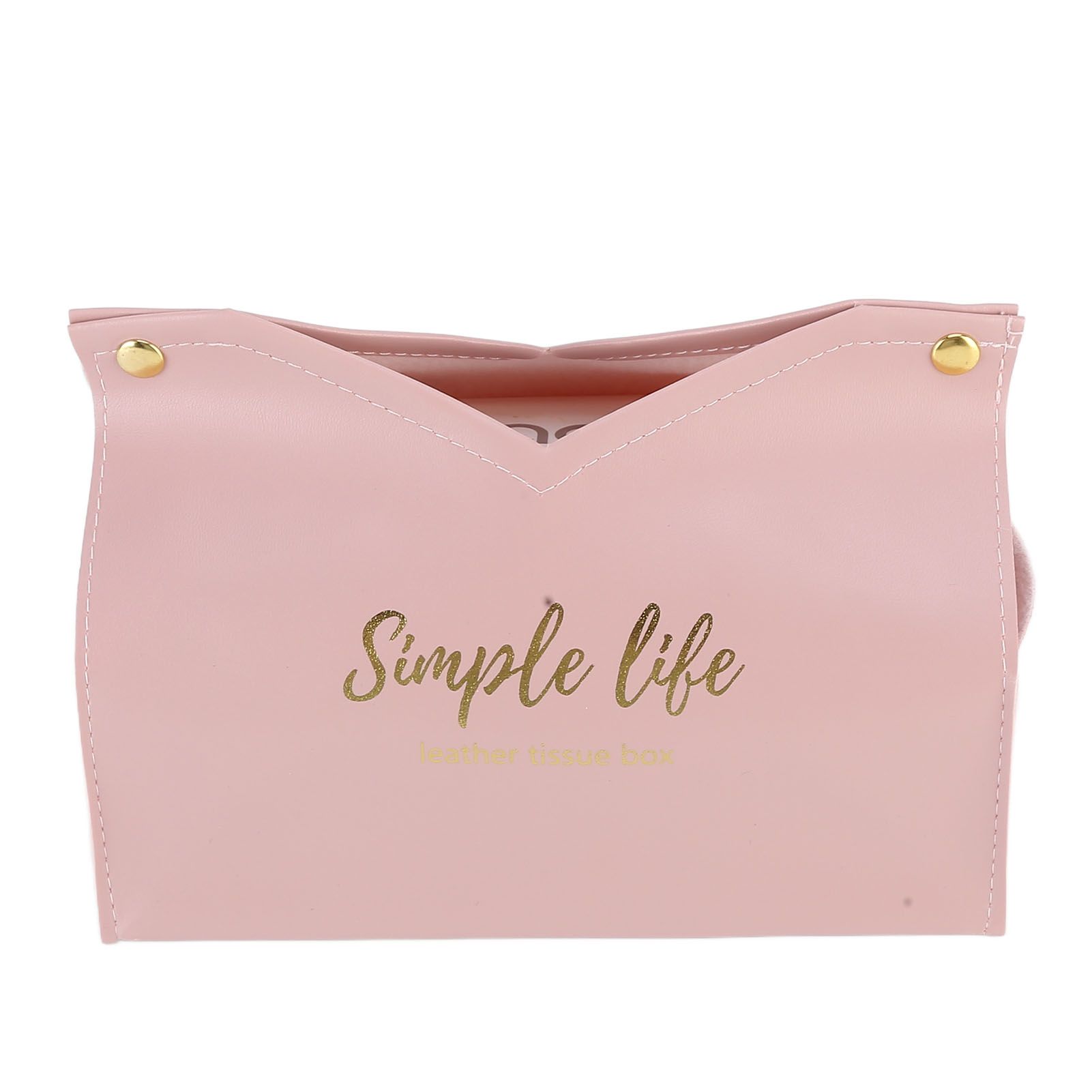 Tissue Bag Artificial Leather Vintage Kitchen Paper Towel Box Container for Office HomePink - Image 1
