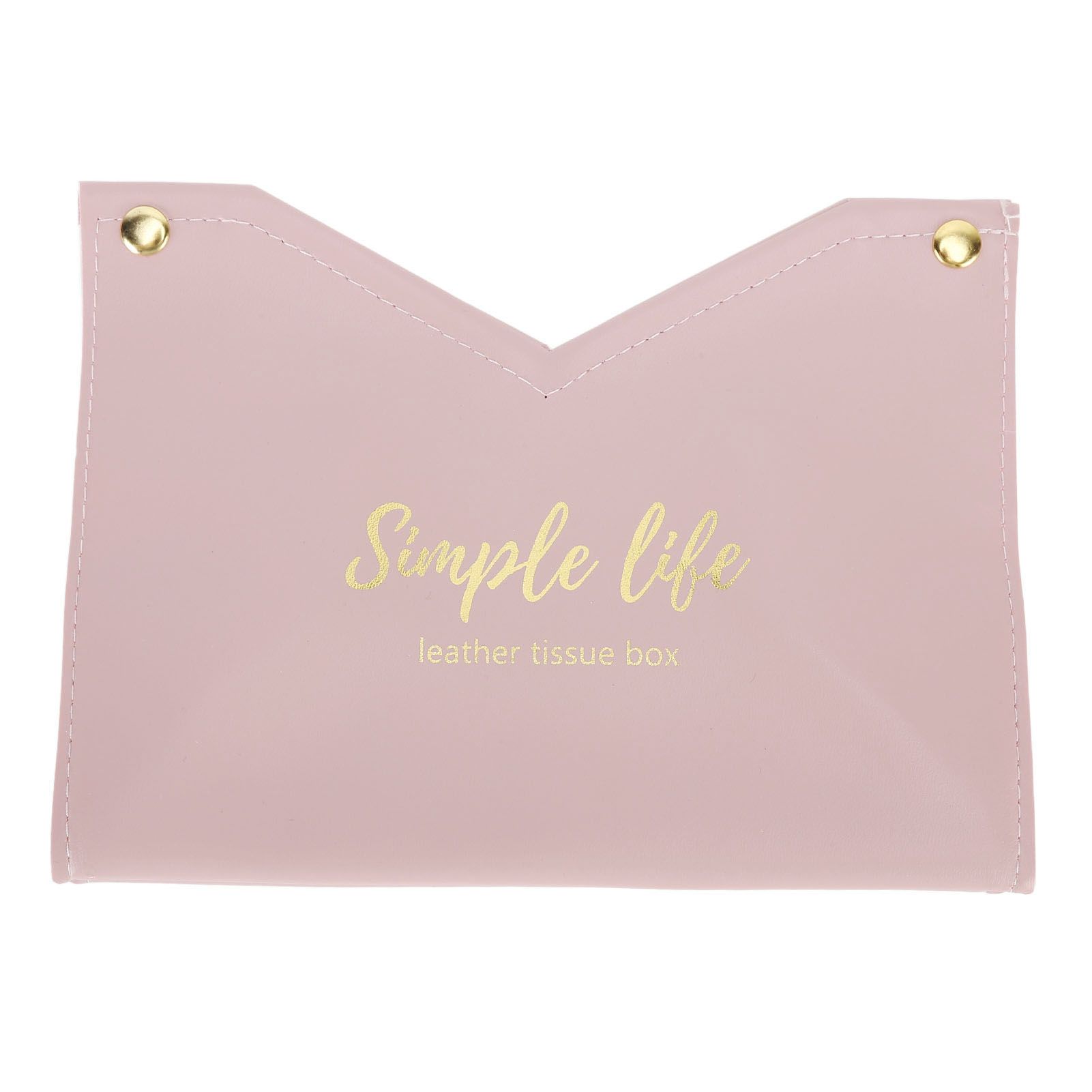 Tissue Bag Artificial Leather Vintage Kitchen Paper Towel Box Container for Office HomePink - Image 3