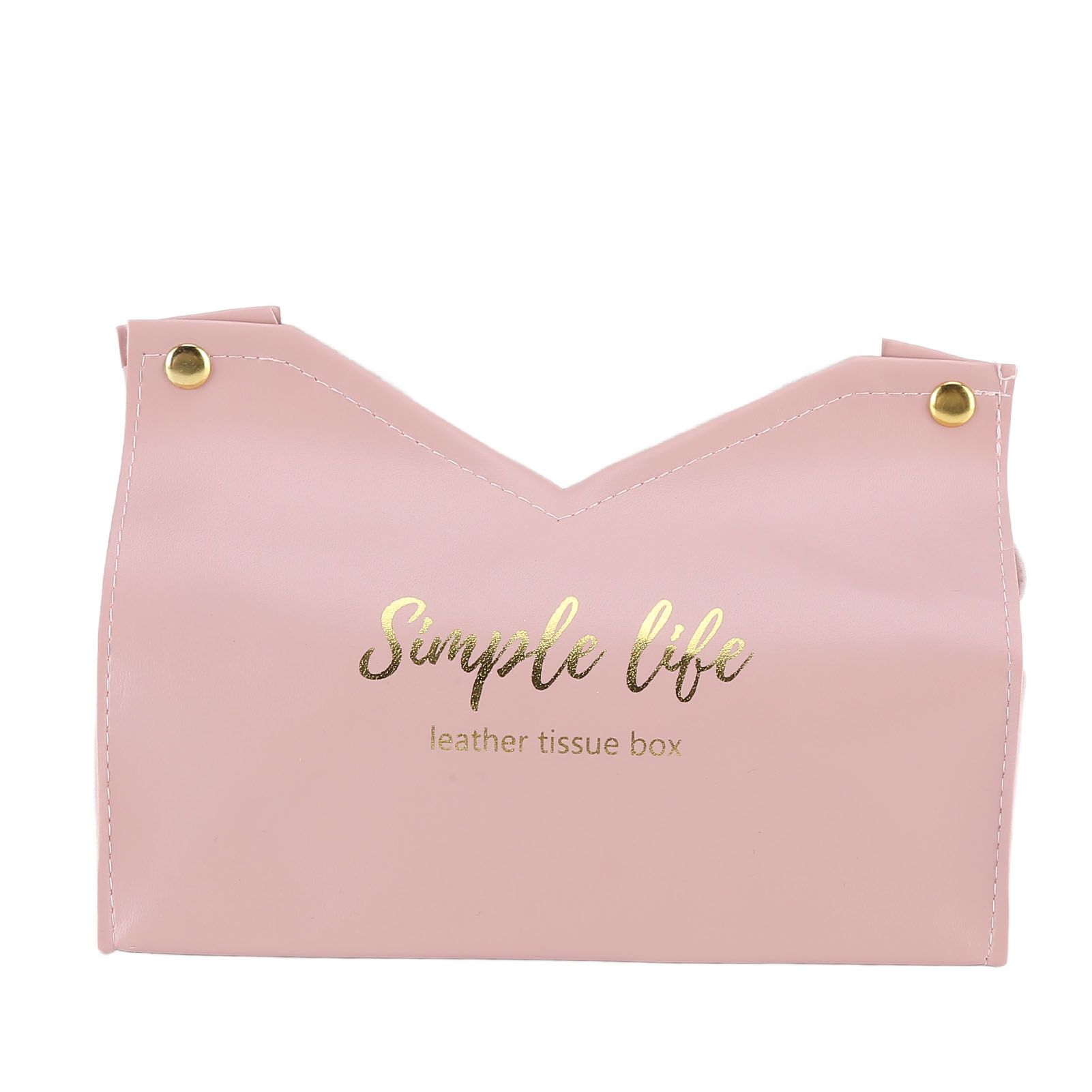 Tissue Bag Artificial Leather Vintage Kitchen Paper Towel Box Container for Office HomePink - Image 4