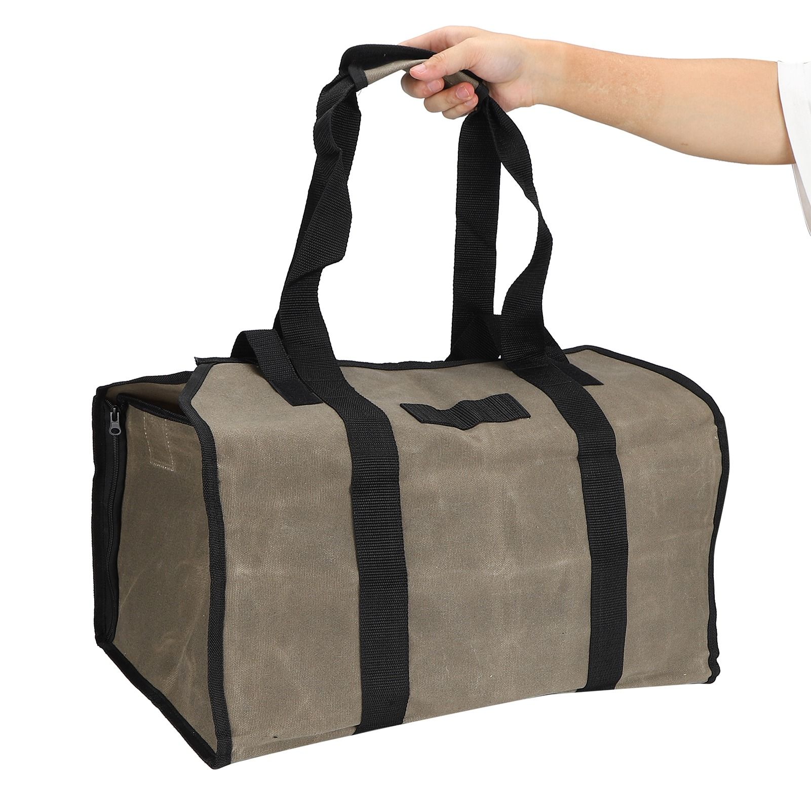 Log Carry Bag Waterproof Dual Use Portable Wet Wax Canvas Firewood Carrier Tote Bag for Logging - Image 8