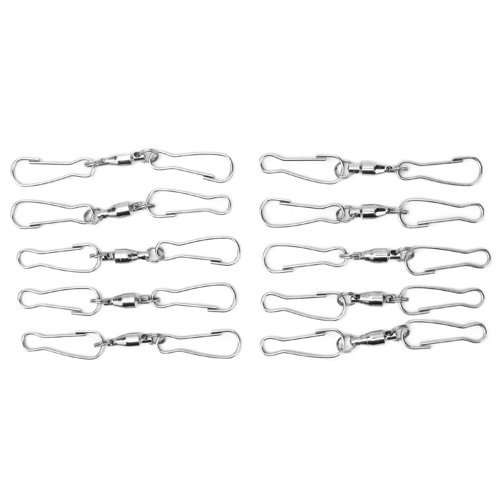 10pcs Hanging Hook Stainless Steel 360° Rotating Hook for Bird Feeder Wind Chimes7cm - Image 1