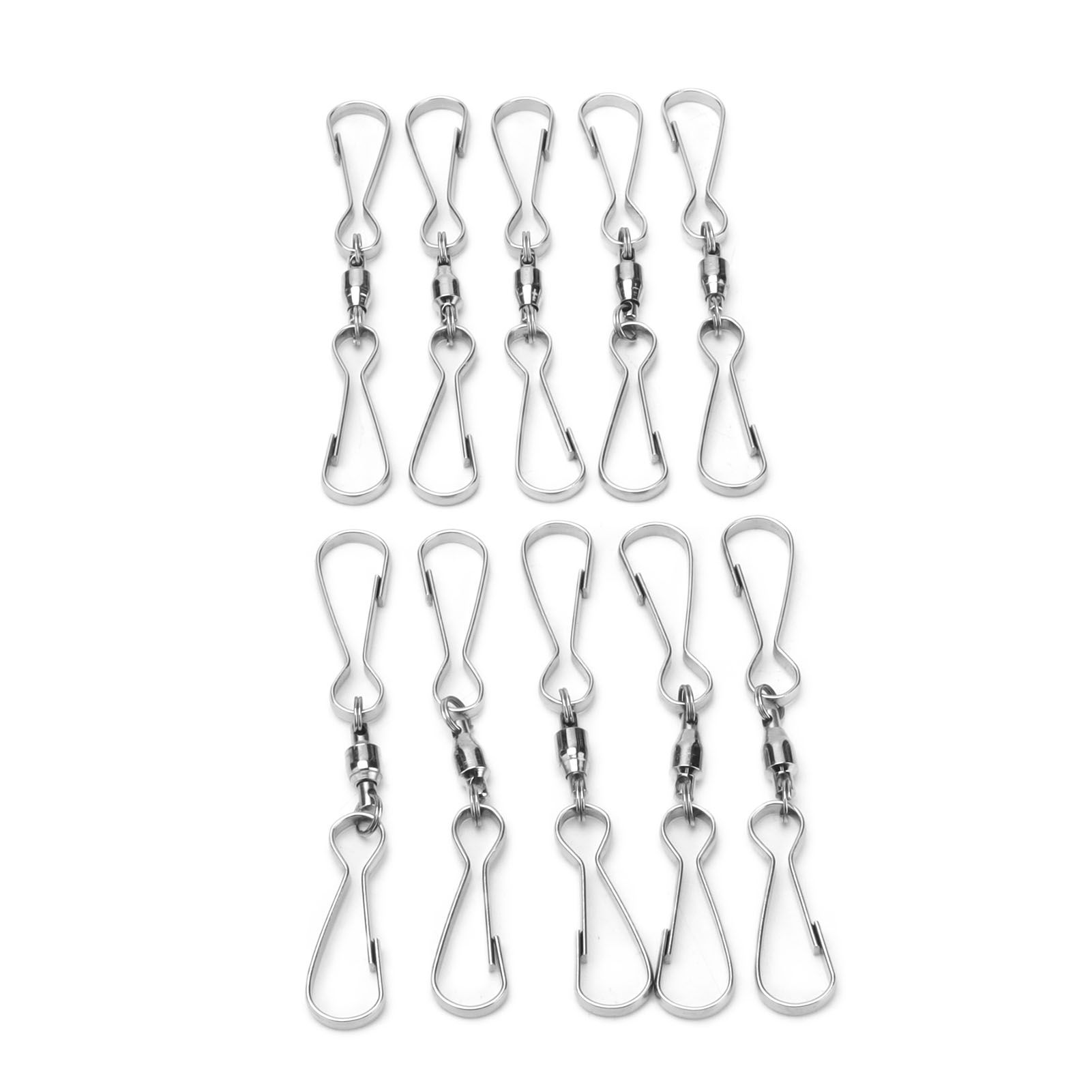 10pcs Hanging Hook Stainless Steel 360° Rotating Hook for Bird Feeder Wind Chimes8.2cm - Image 4