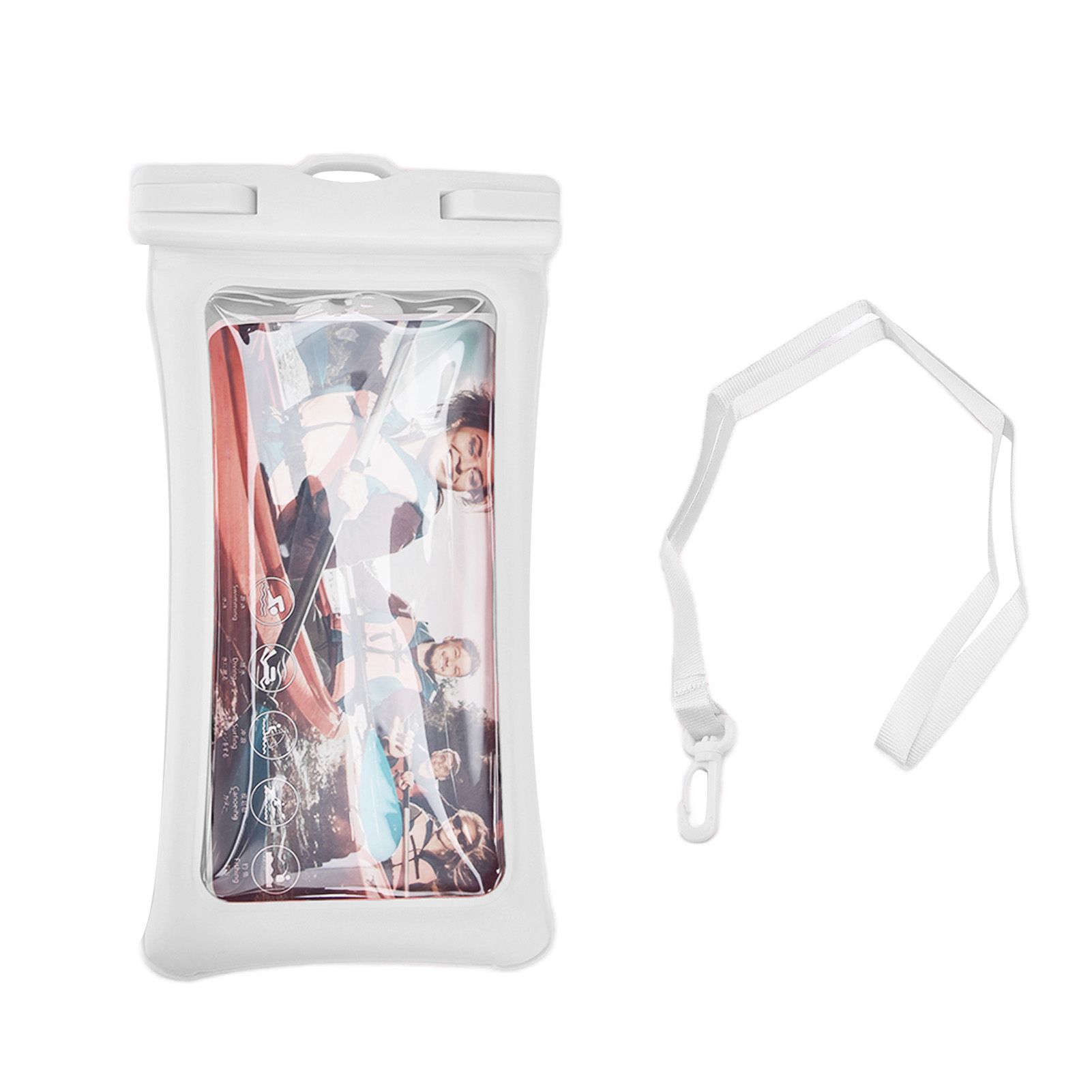 TPU Universal Floating Waterproof Phone Bag Pouch Cover with Lanyard for Below 7.2‑inch PhoneWhite - Image 1