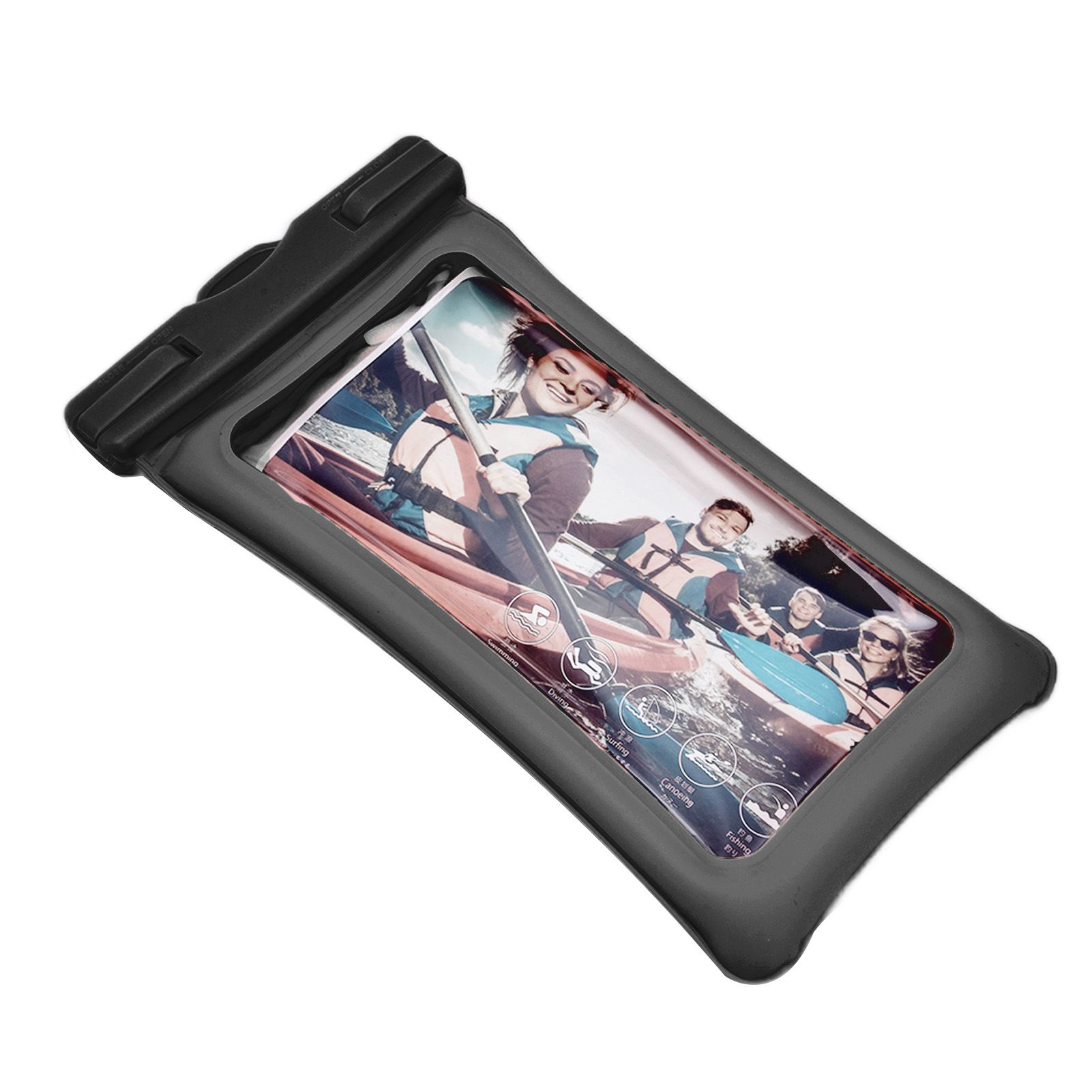 TPU Universal Floating Waterproof Phone Bag Pouch Cover with Lanyard for Below 7.2‑inch PhoneBlack - Image 4